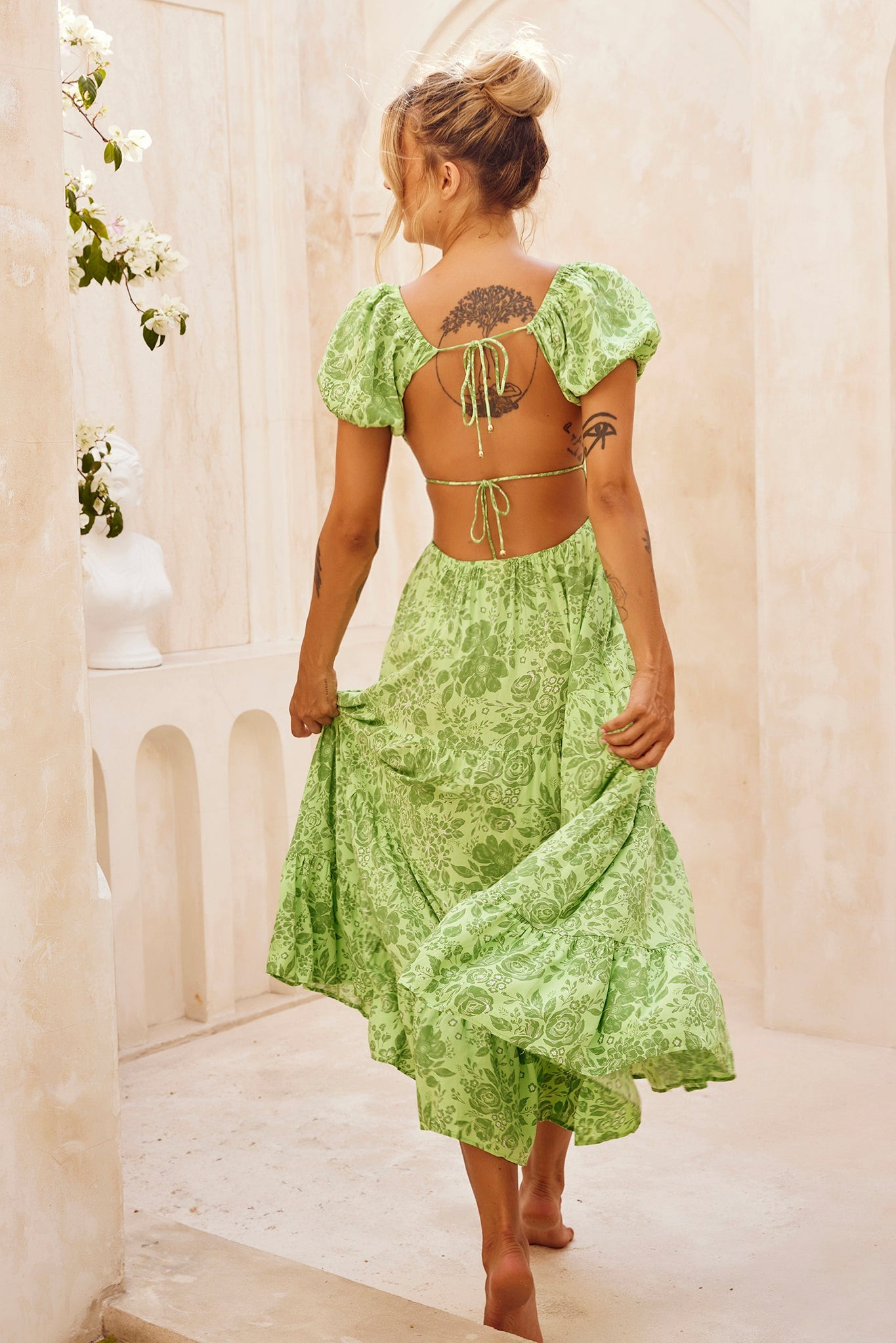 Crushing Midi Dress - Green | Sage and Paige AUS.