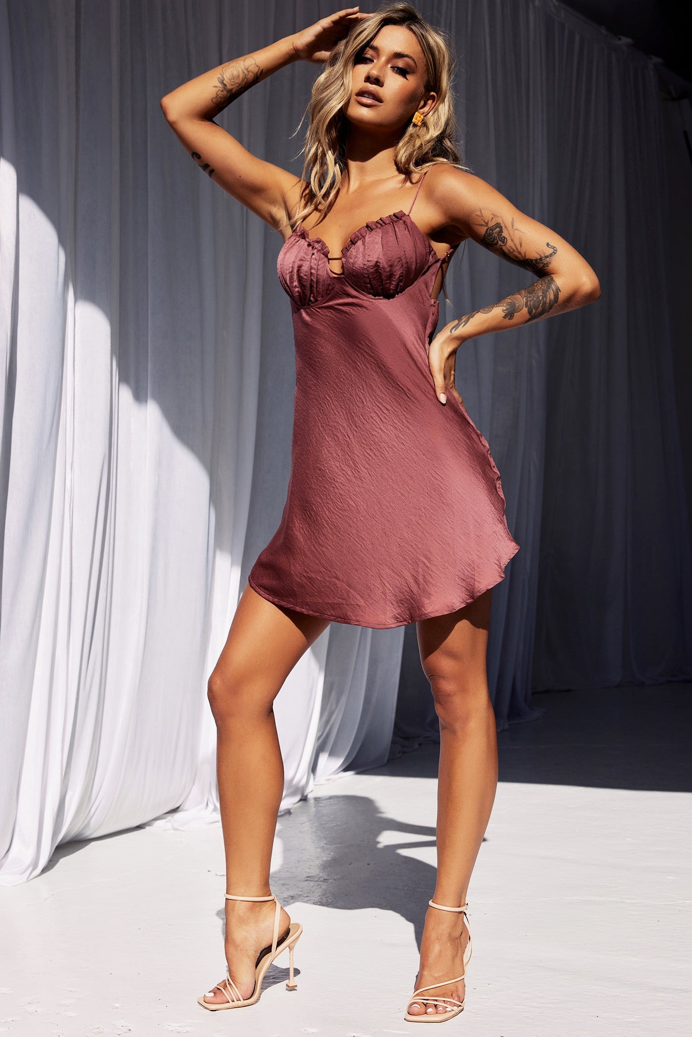 Big Mood Mini Dress - Antique Rose | Sage and Paige AUS.