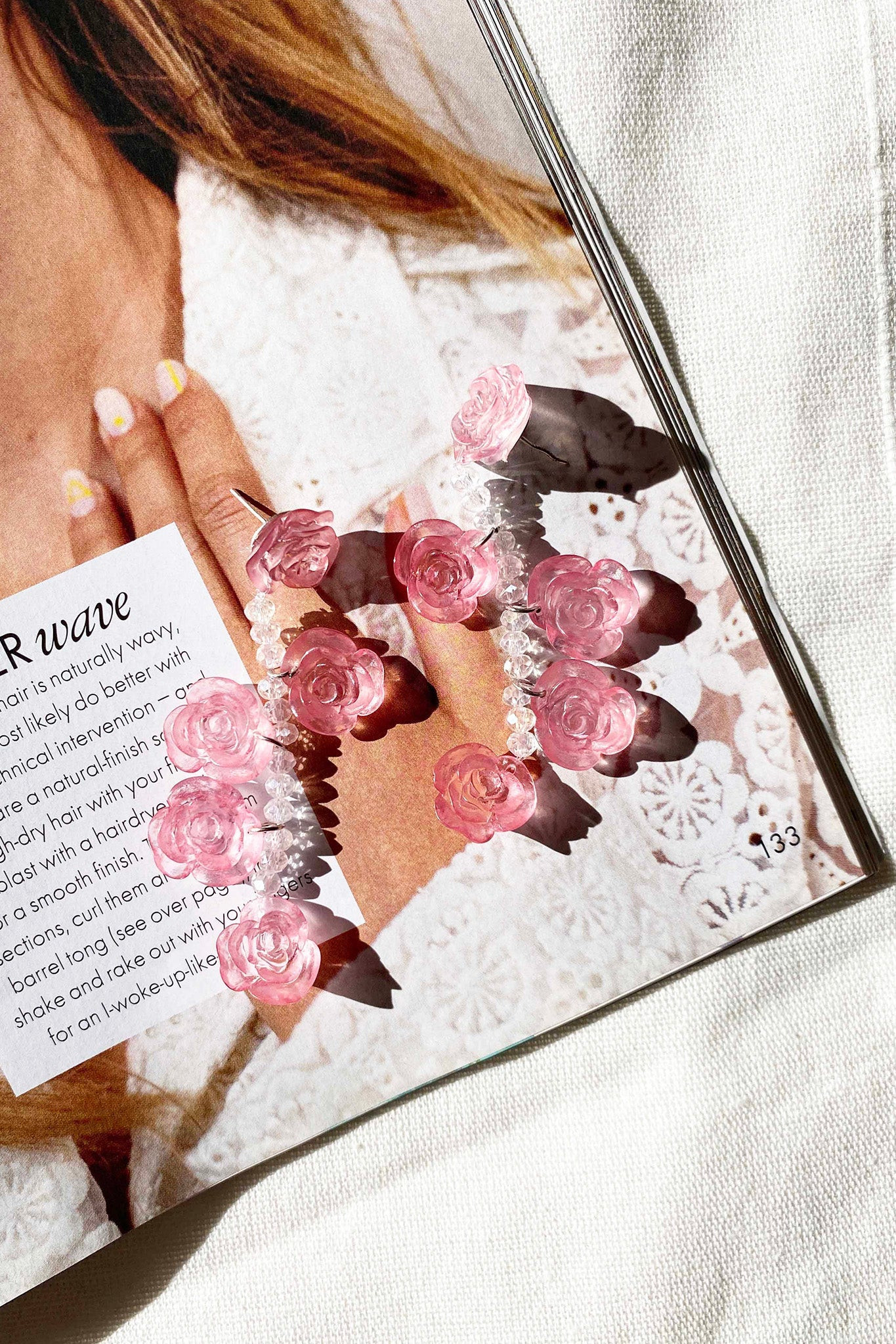 Big Rose Earrings - Pink | Sage and Paige AUS.