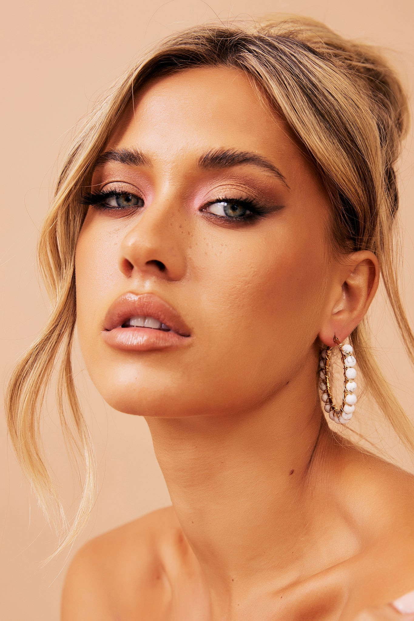 Tuscany Sun Ear Hoops - White | Sage and Paige AUS.