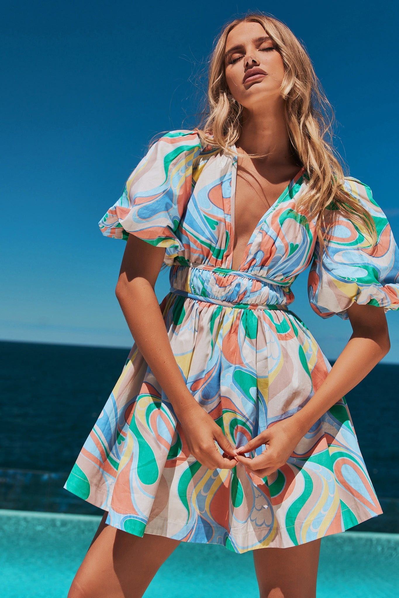 Wander Mini Dress - Orange Multi | Sage and Paige AUS.