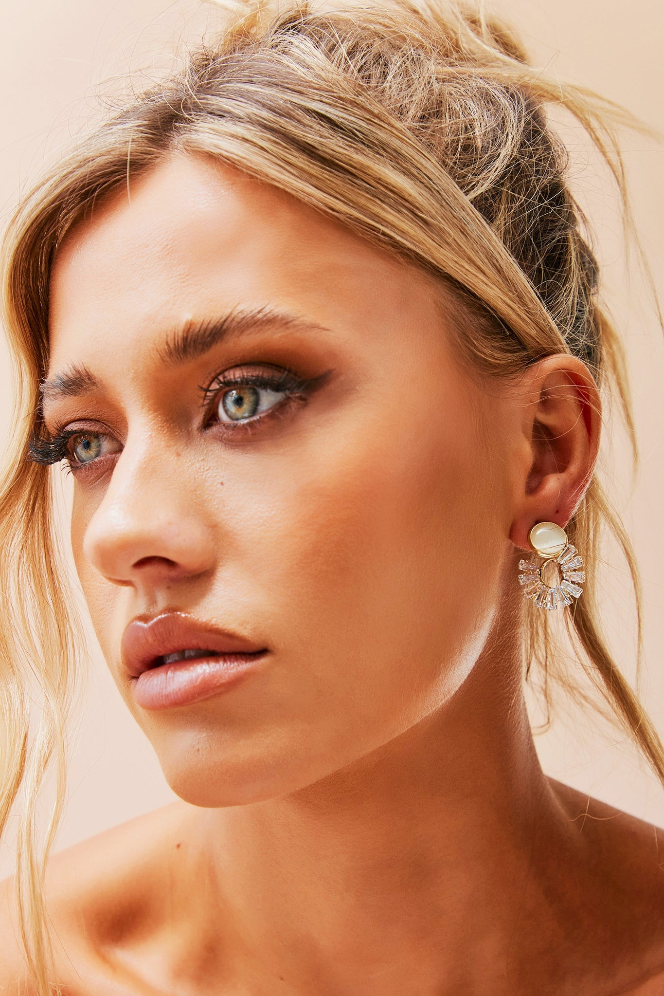 Moon Song Earrings - Gold Clear | Sage and Paige AUS.