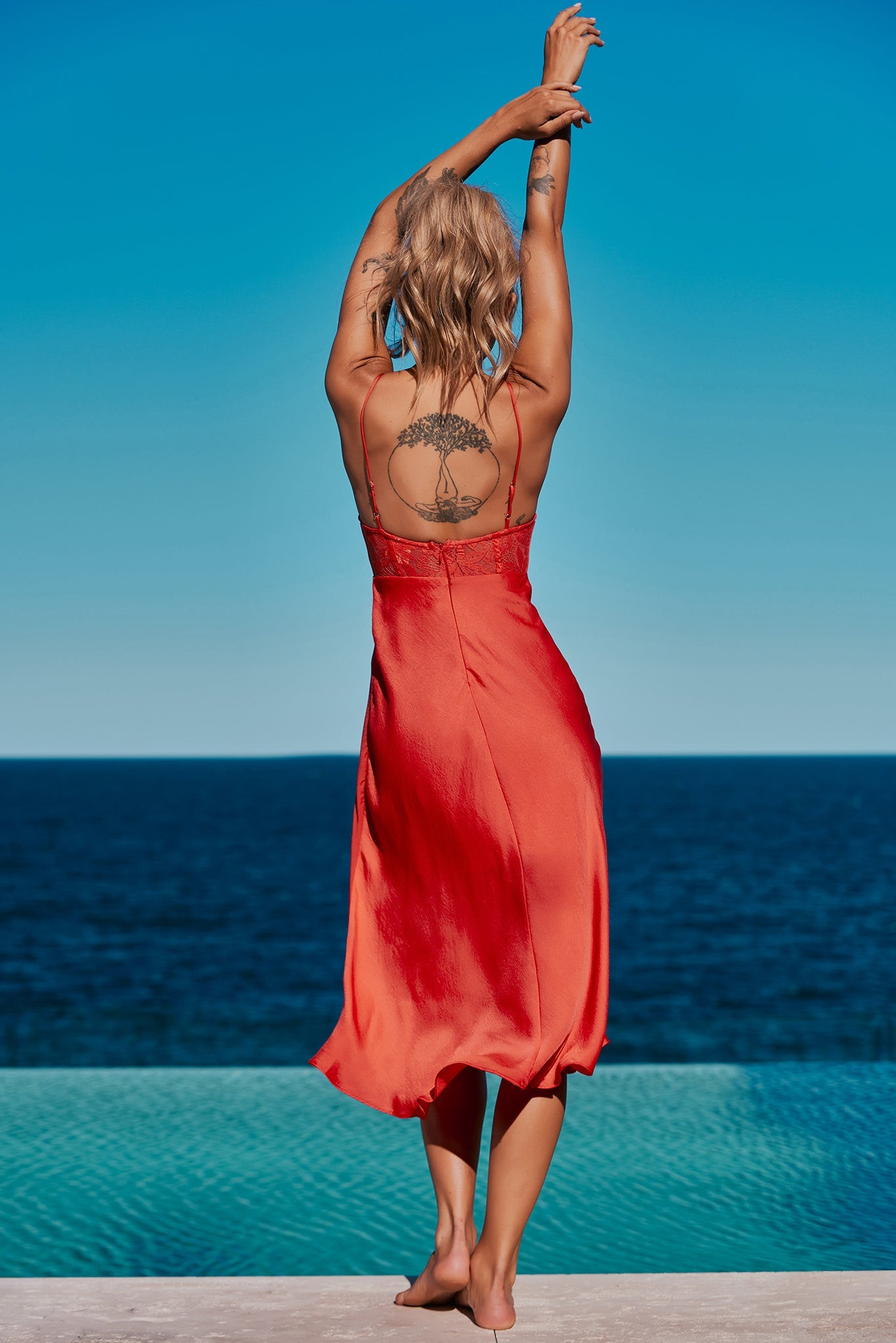 Sure Thing Midi Dress - Tangerine | Sage and Paige AUS.