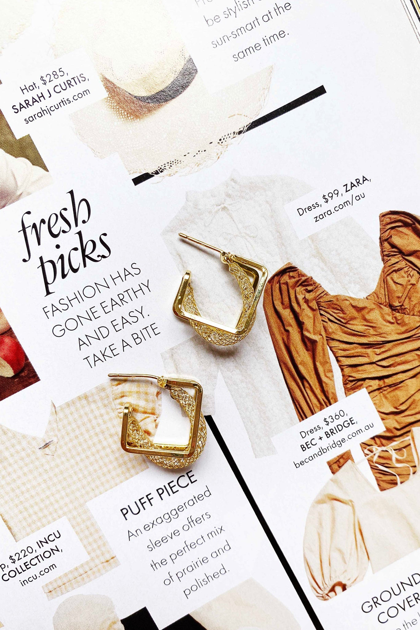 Facade Hoop Earrings - Gold | Sage and Paige AUS.