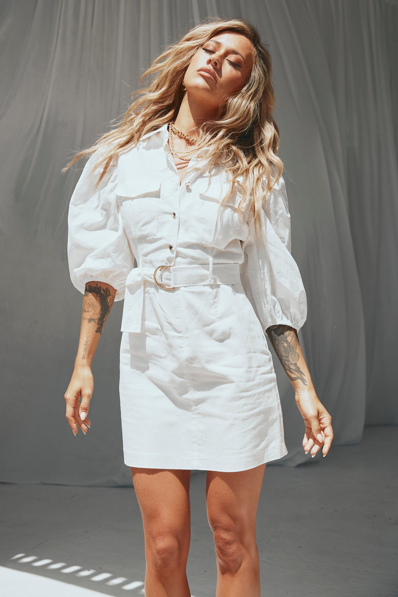 Over The Horizon Mini Dress - White | Sage and Paige AUS.