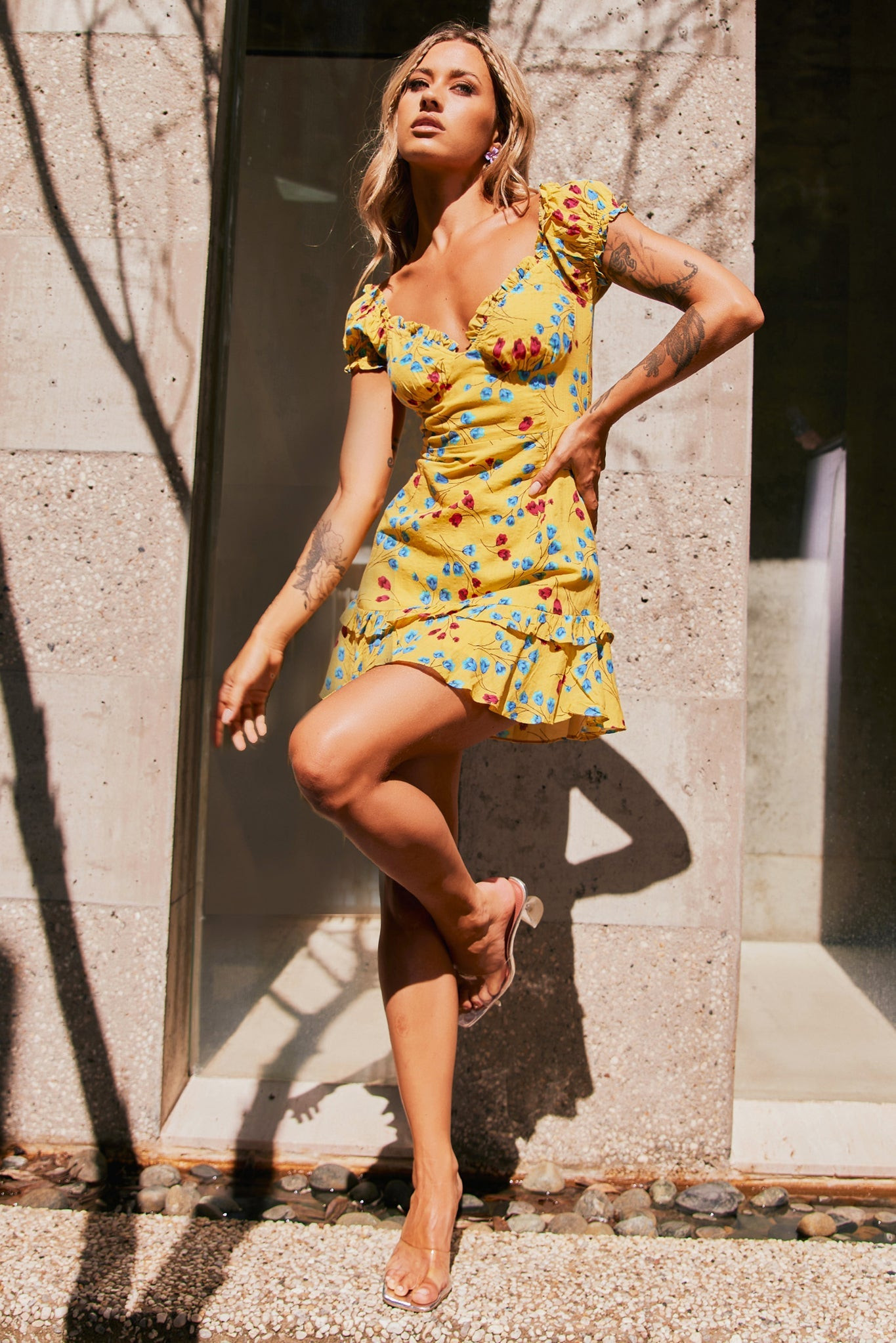 Coastline Dreaming Mini Dress - Yellow | Sage and Paige AUS.