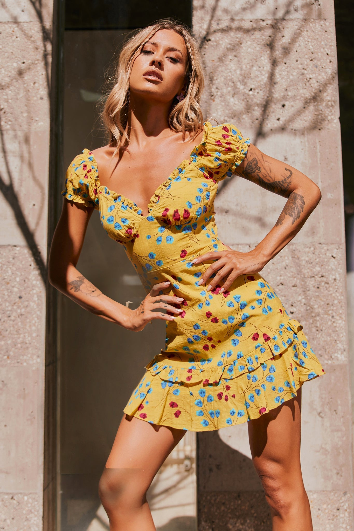 Coastline Dreaming Mini Dress - Yellow | Sage and Paige AUS.