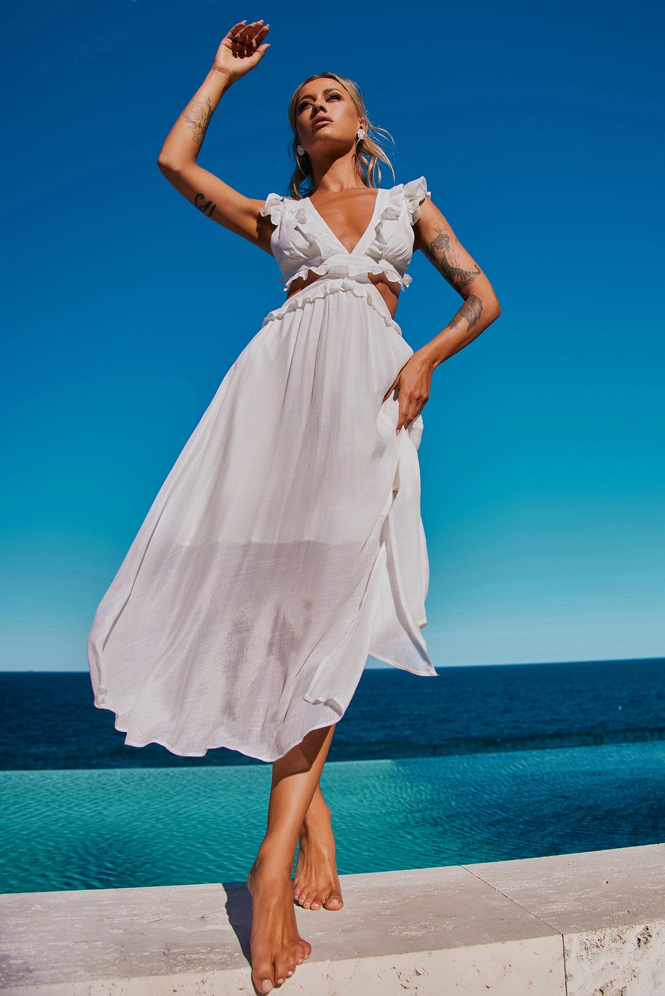 Gaining Ground Midi Dress - White | Sage and Paige AUS.