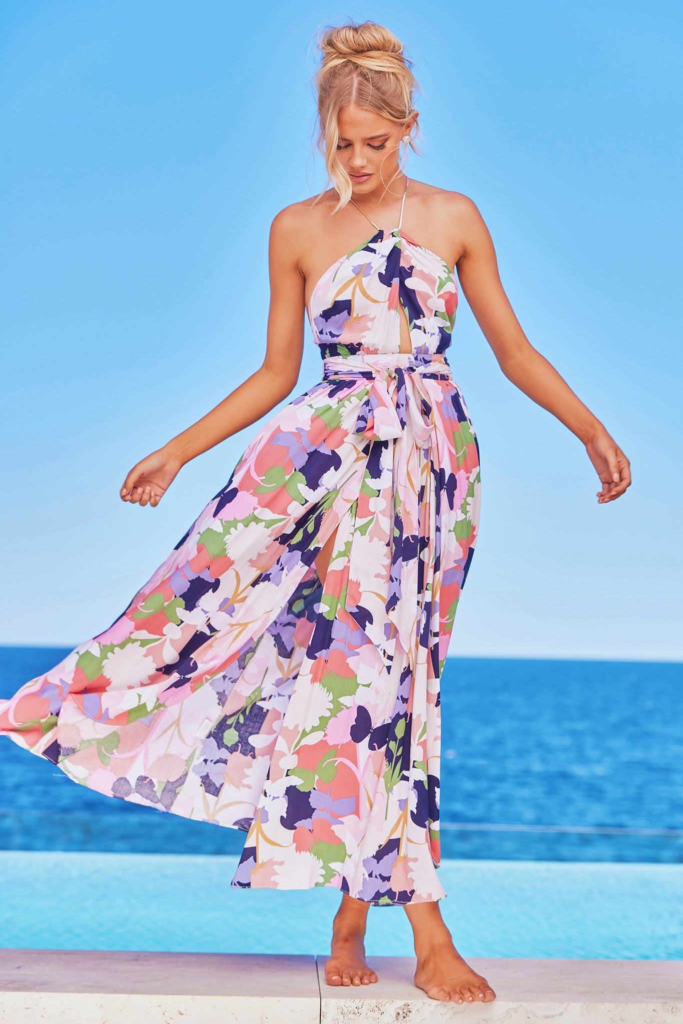 Making Sense Maxi Dress - Pink Multi | Sage and Paige AUS.