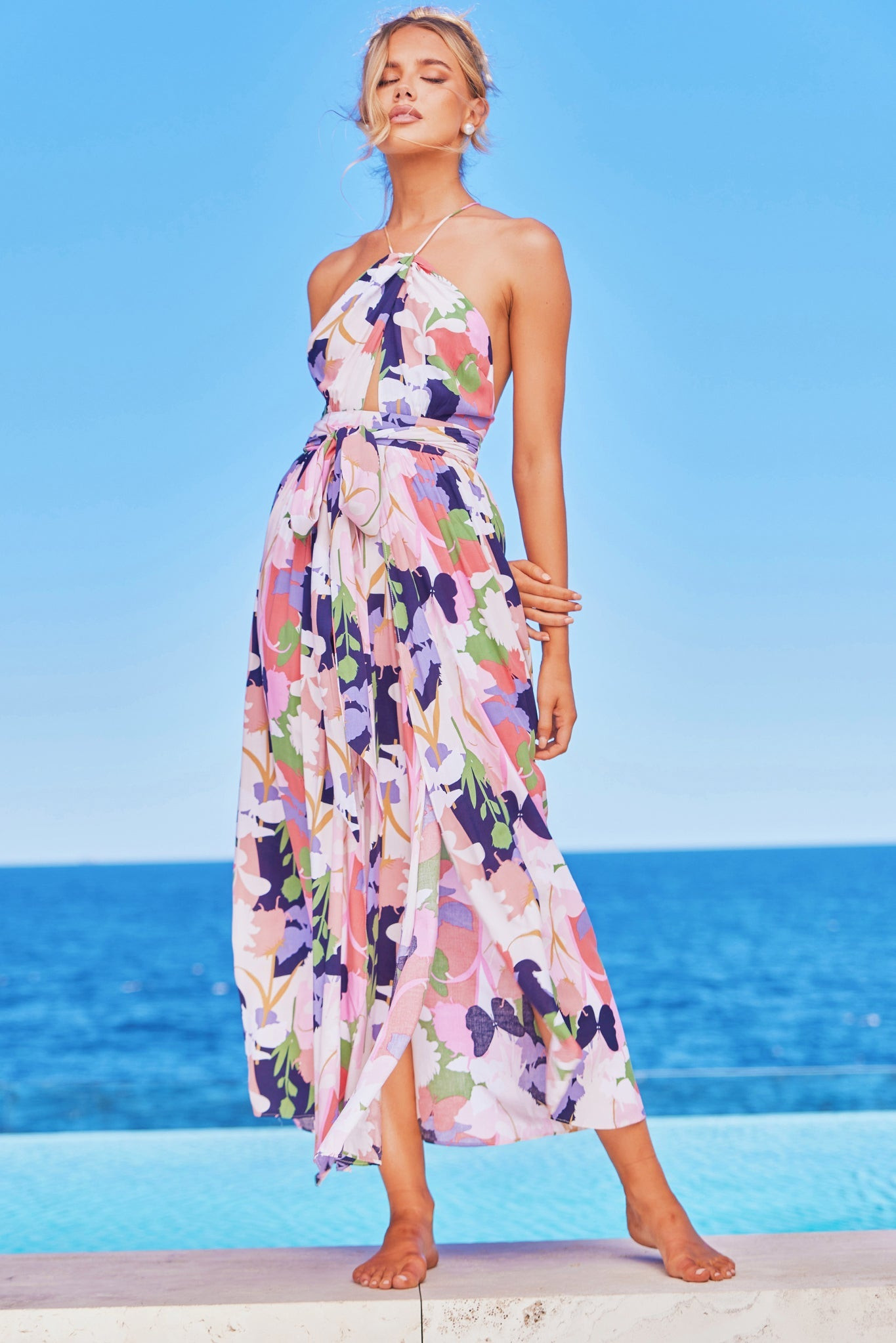 Making Sense Maxi Dress - Pink Multi | Sage and Paige AUS.