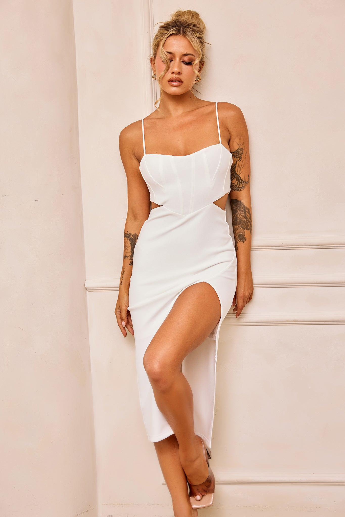 Beth Midi Dress - White | Sage and Paige AUS.