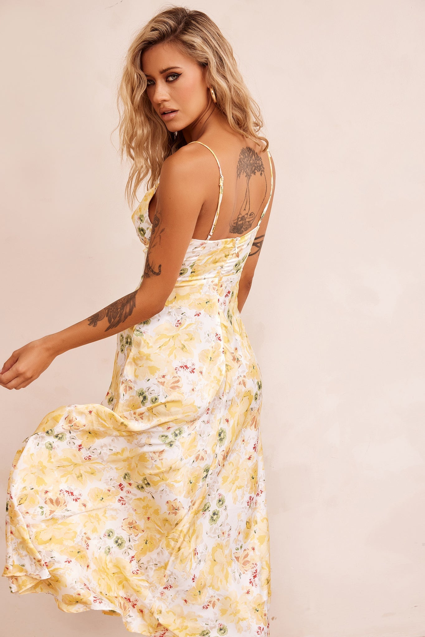 Vintage Summer Midi Dress - Yellow | Sage and Paige AUS.