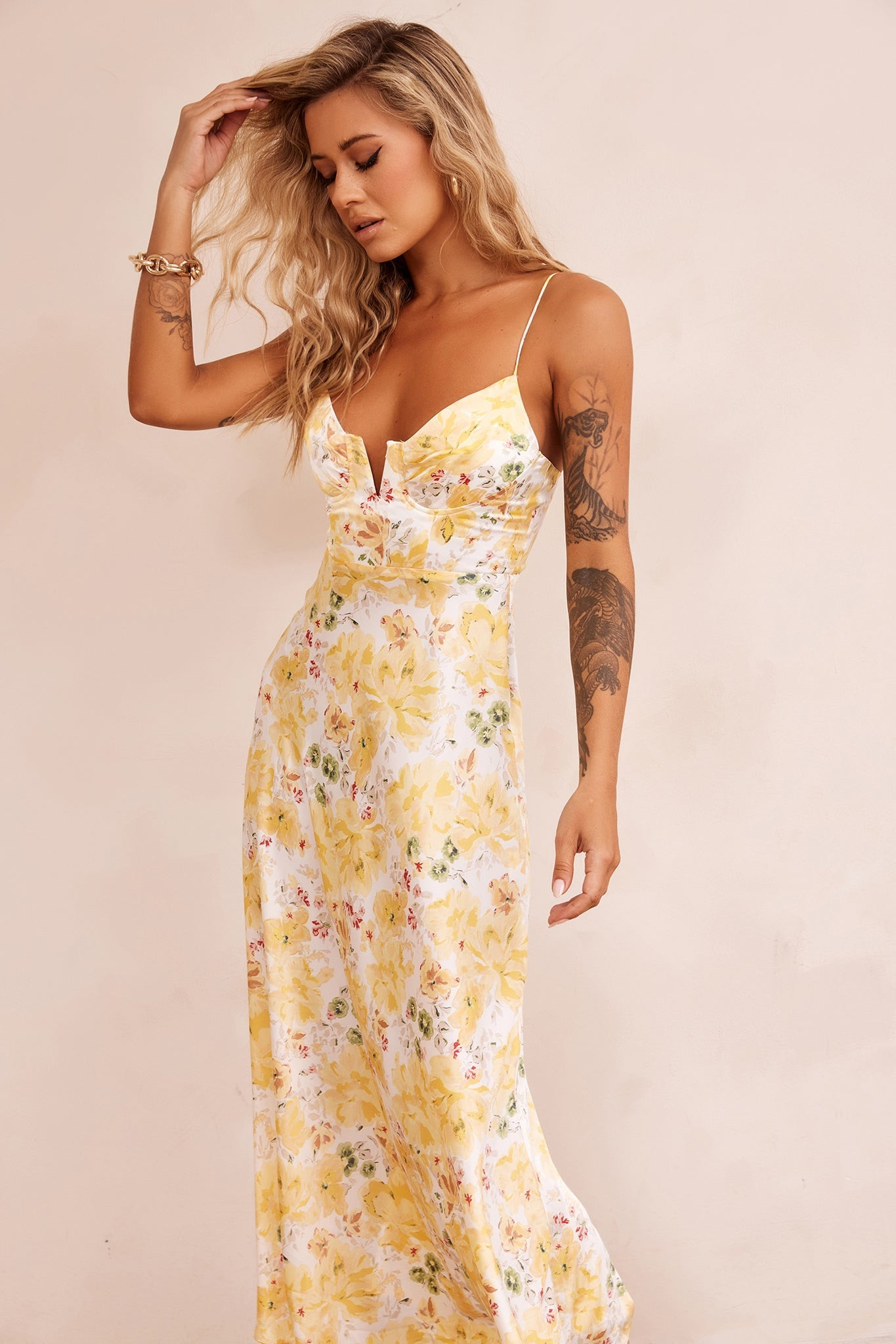 Vintage Summer Midi Dress - Yellow | Sage and Paige AUS.