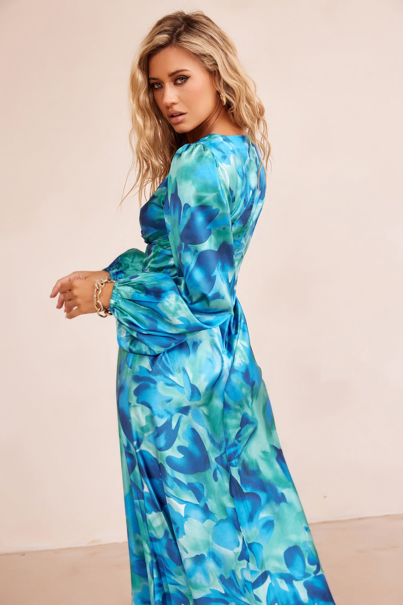 All That Matters Midi Dress - Blue Multi | Sage and Paige AUS.