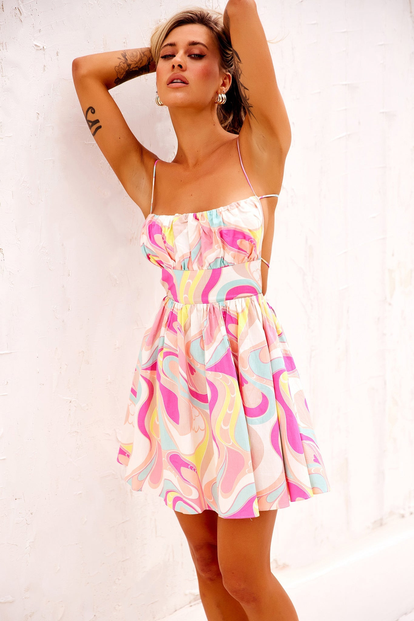 Cotton Candy Mini Dress - Pink Multi | Sage and Paige AUS.