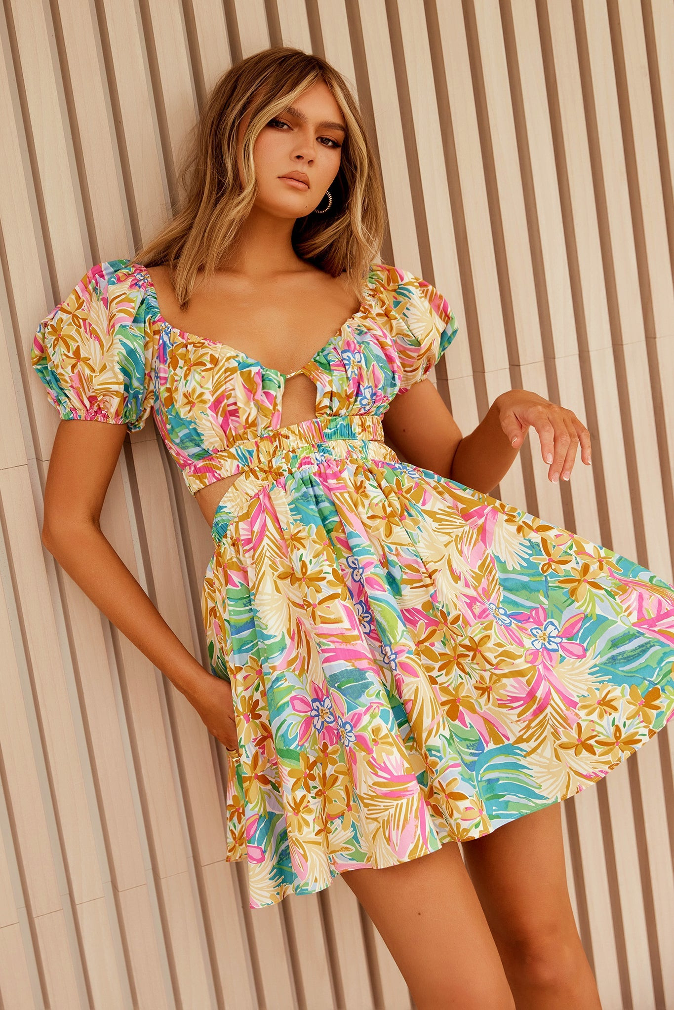 Reasons Mini Dress - Yellow Multi | Sage and Paige AUS.