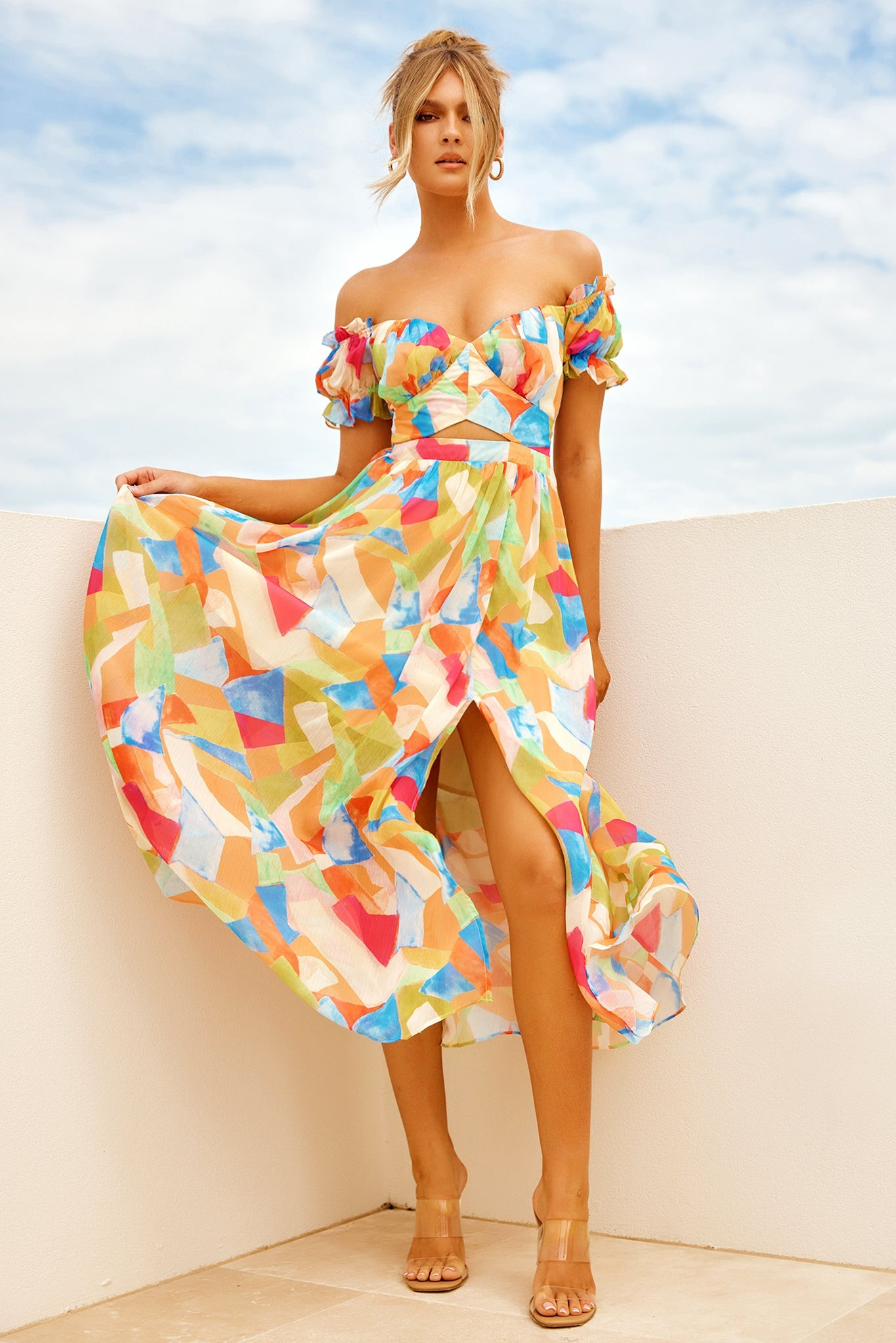 Fresh Start Midi Dress - Yellow Multi | Sage and Paige AUS.