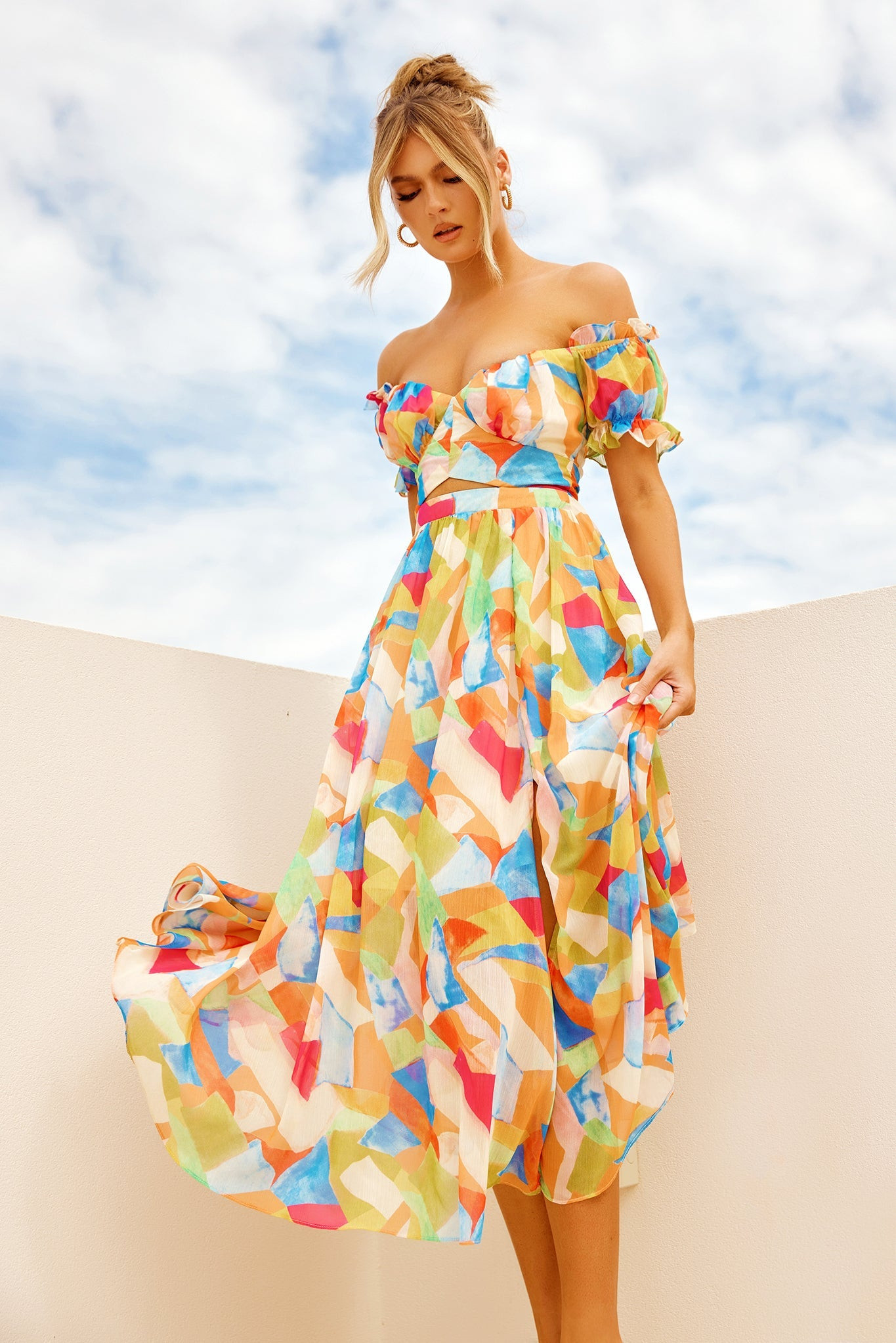 Fresh Start Midi Dress - Yellow Multi | Sage and Paige AUS.