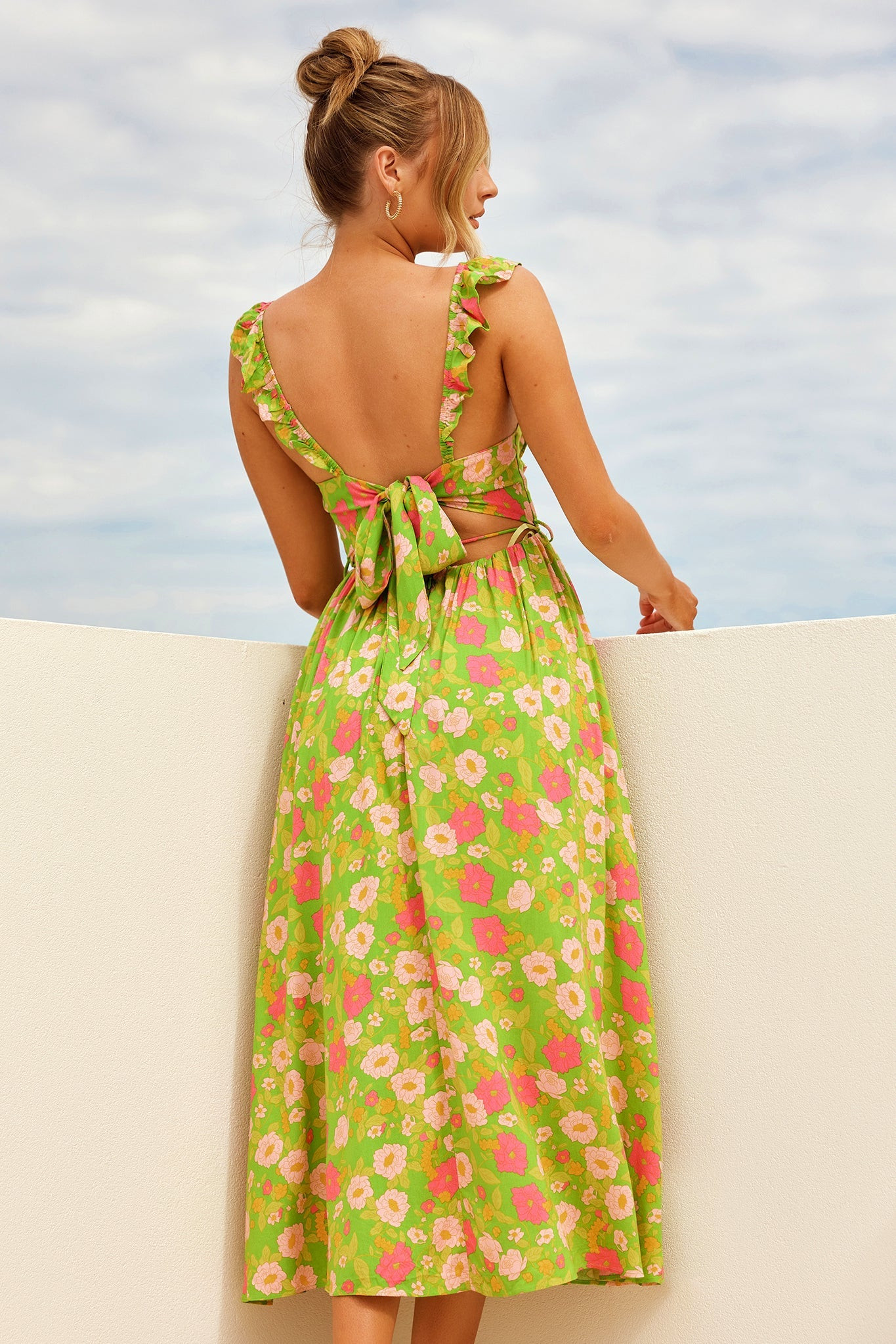 December Midi Dress - Green | Sage and Paige AUS.