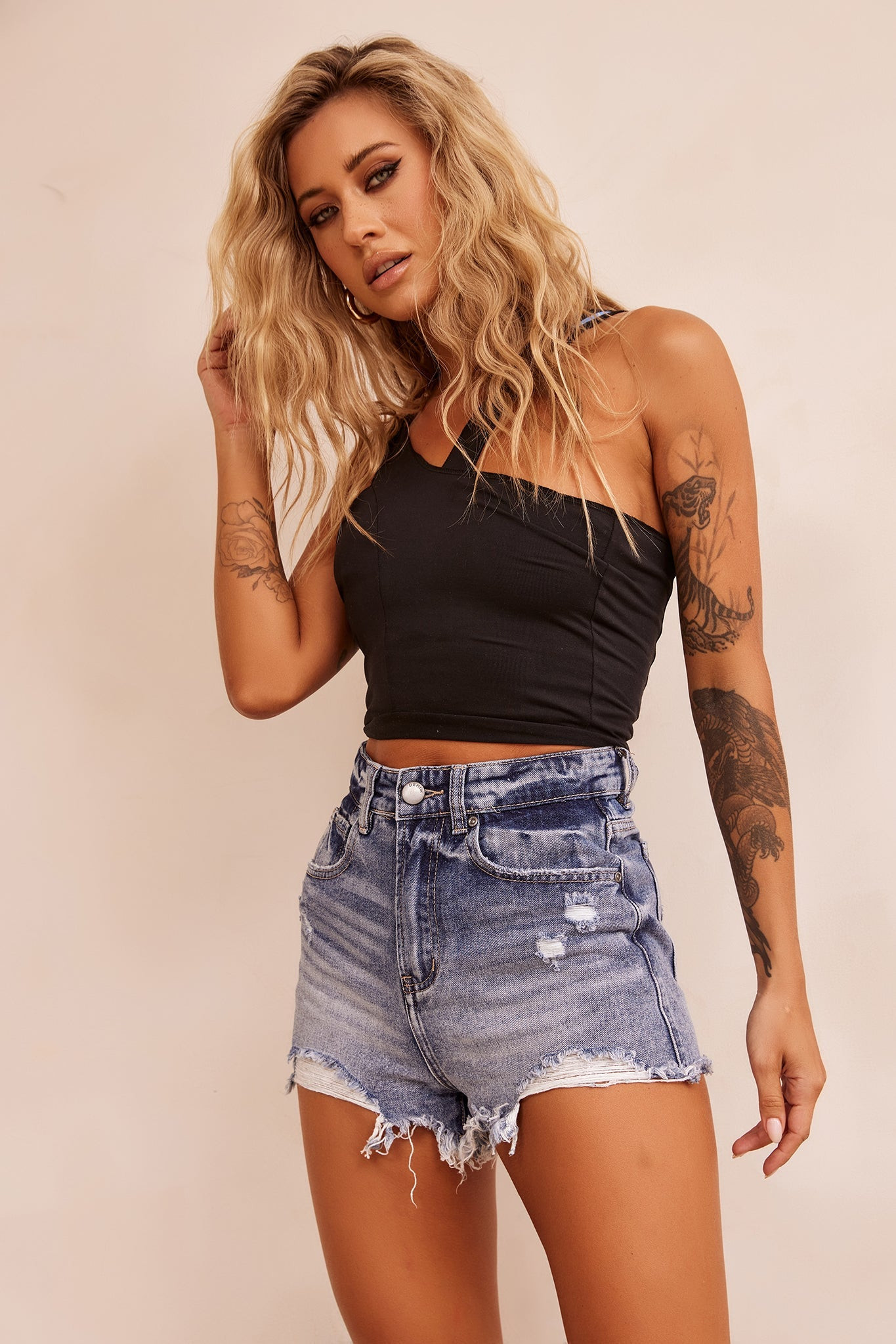 Over Time Denim Shorts - Washed Blue | Sage and Paige AUS.
