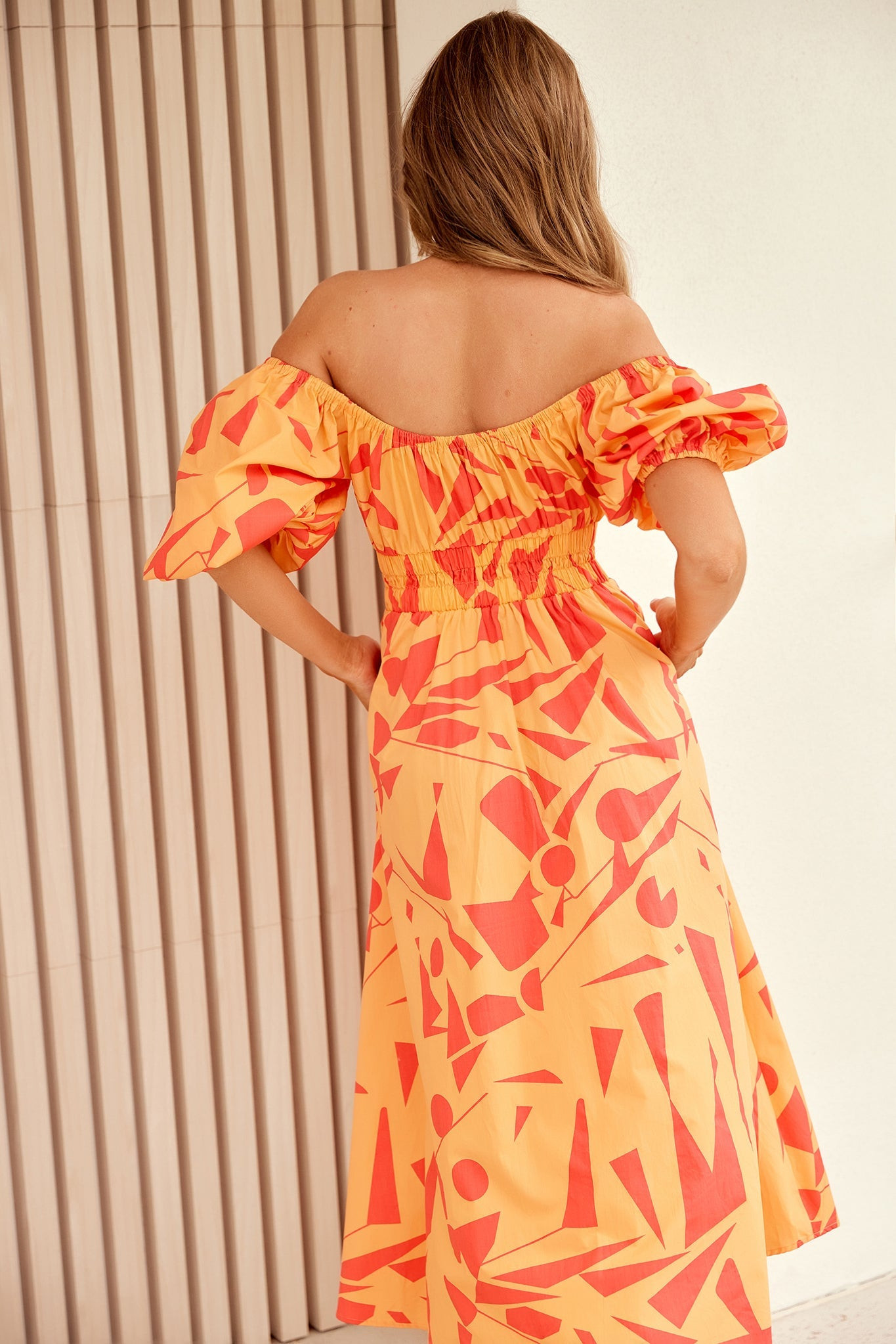 Sonja Midi Dress - Orange Multi | Sage and Paige AUS.