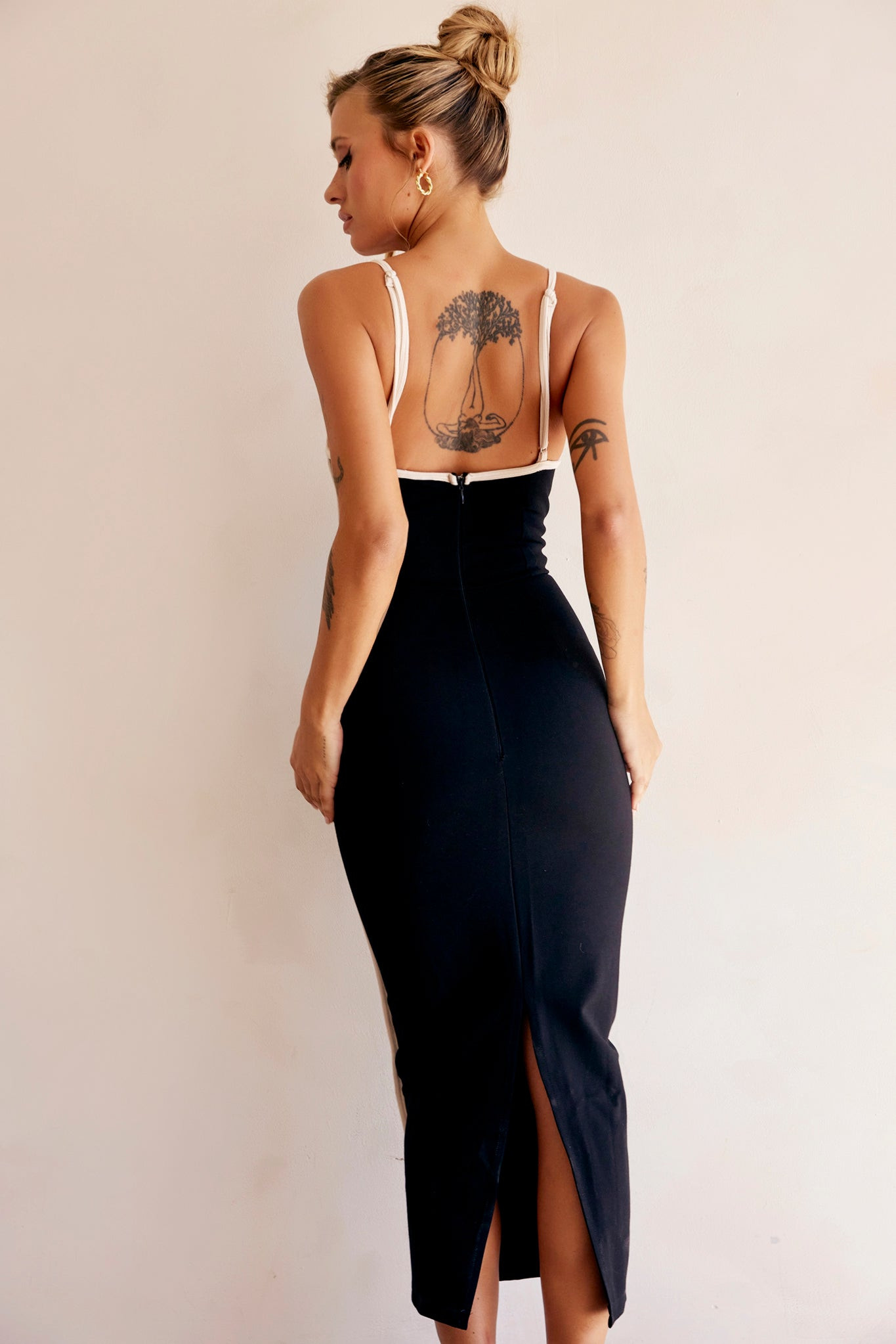 One Delia Midi Dress - Black | Sage and Paige AUS.