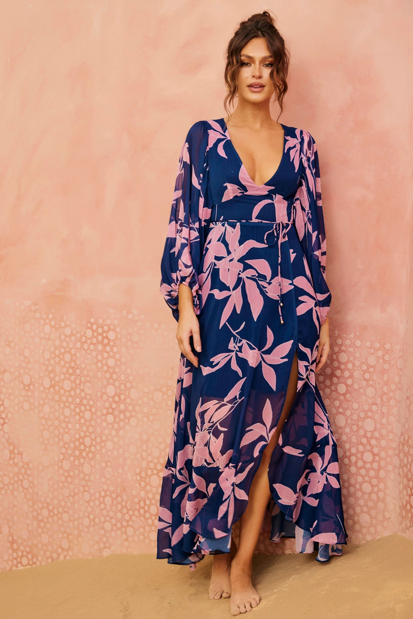 Botanical Blooms Maxi Dress - Navy | Sage and Paige AUS.