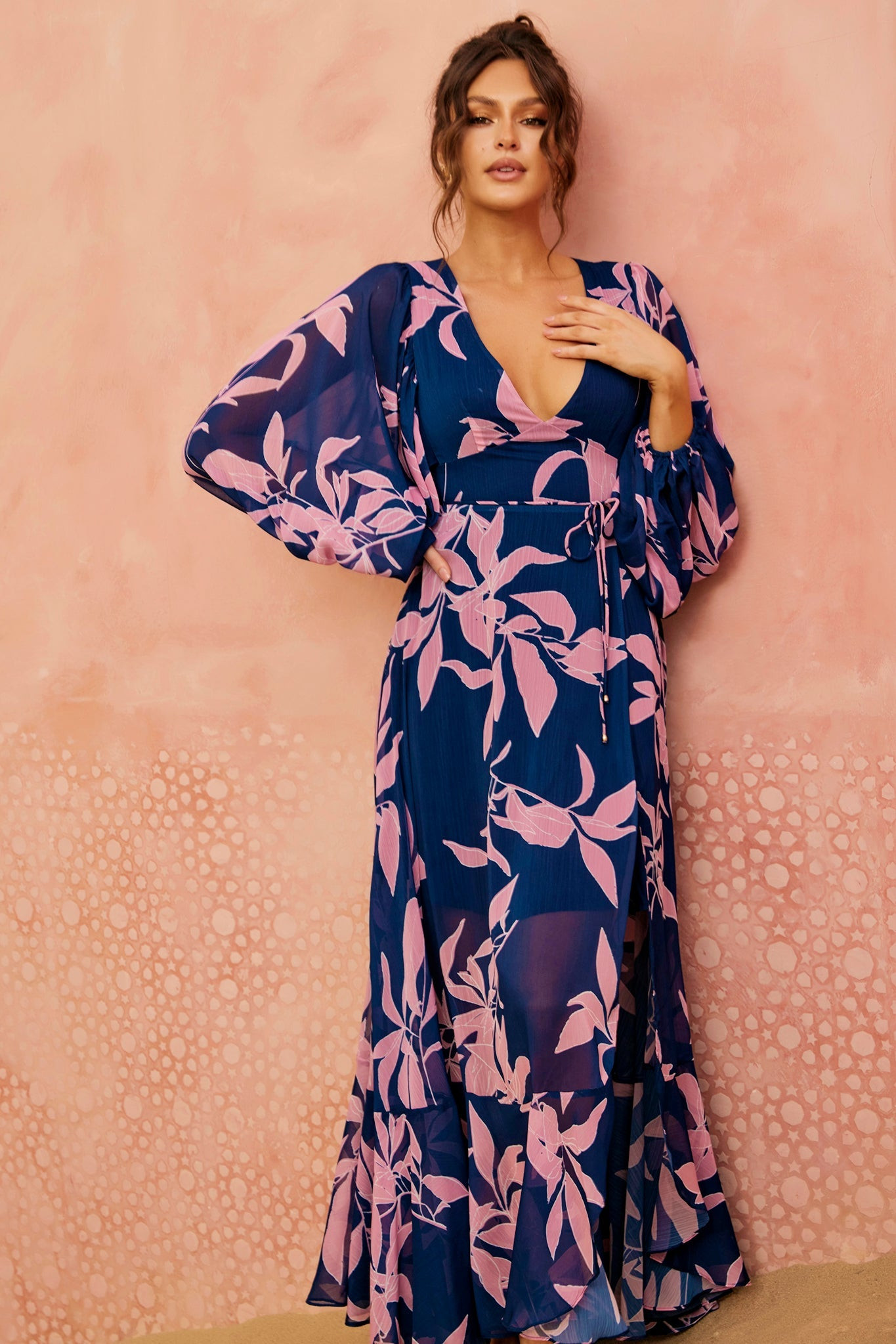 Botanical Blooms Maxi Dress - Navy | Sage and Paige AUS.