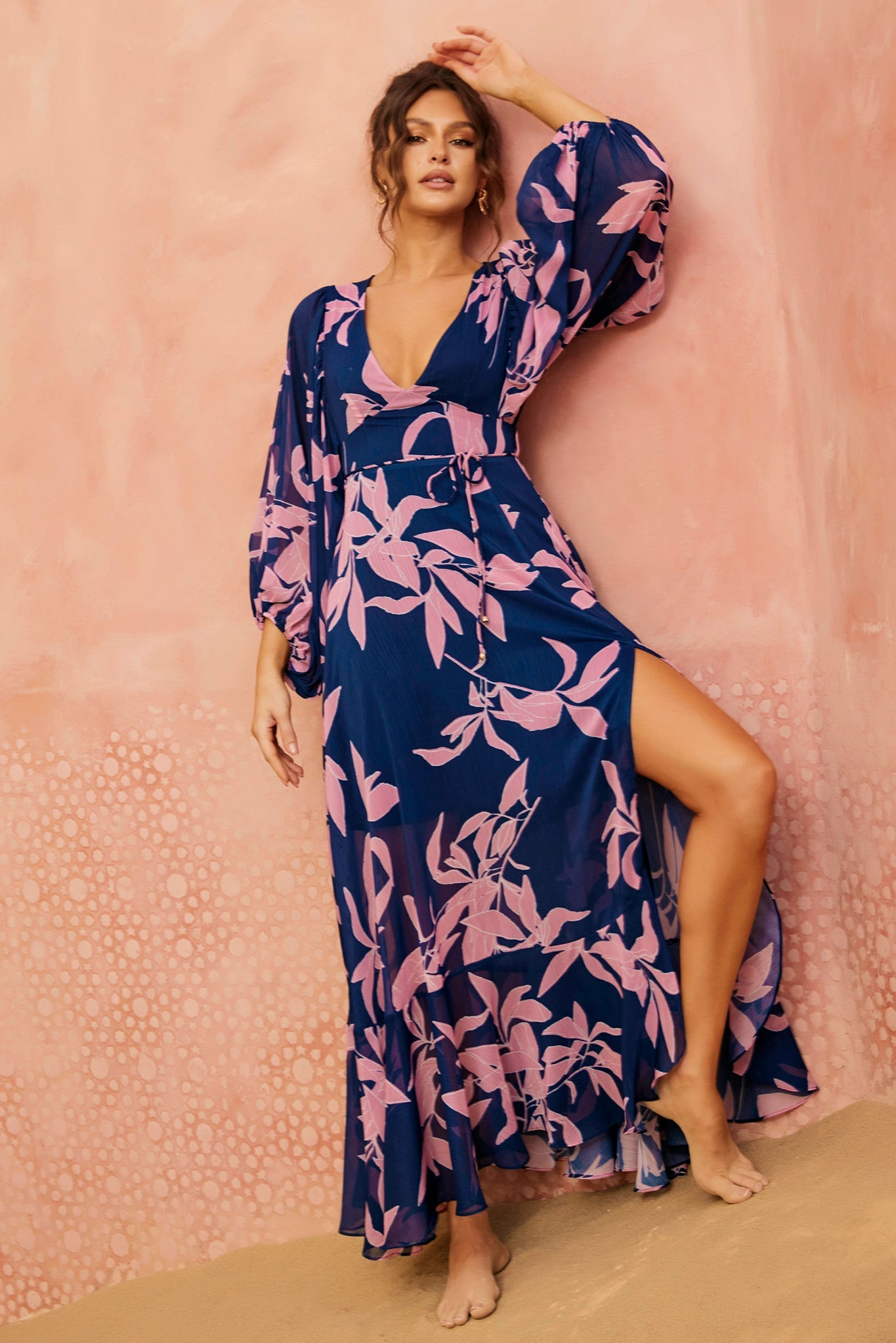 Botanical Blooms Maxi Dress - Navy | Sage and Paige AUS.