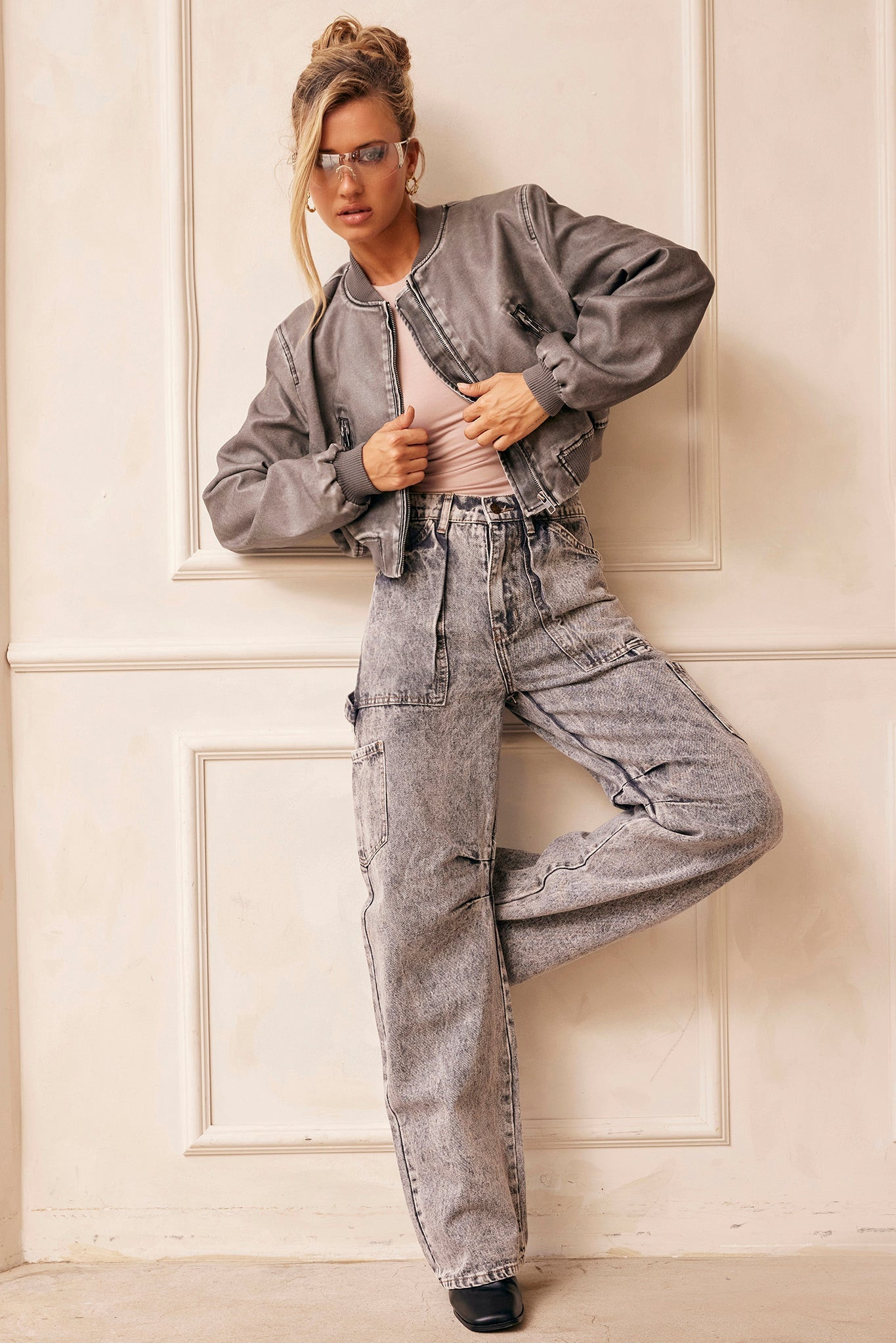 Boy Meets Girl Biker Jacket - Slate | Sage and Paige AUS.