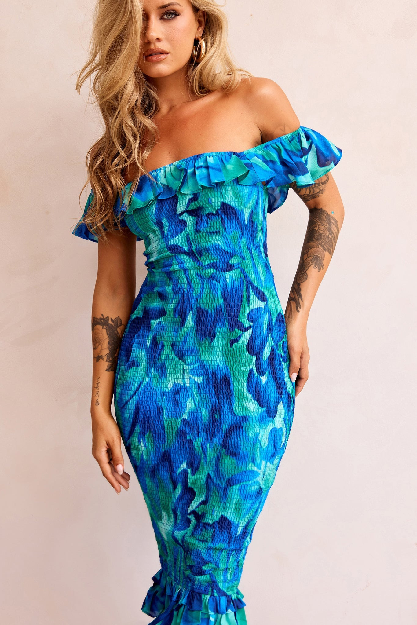 Fireball Midi Dress - Blue Multi | Sage and Paige AUS.