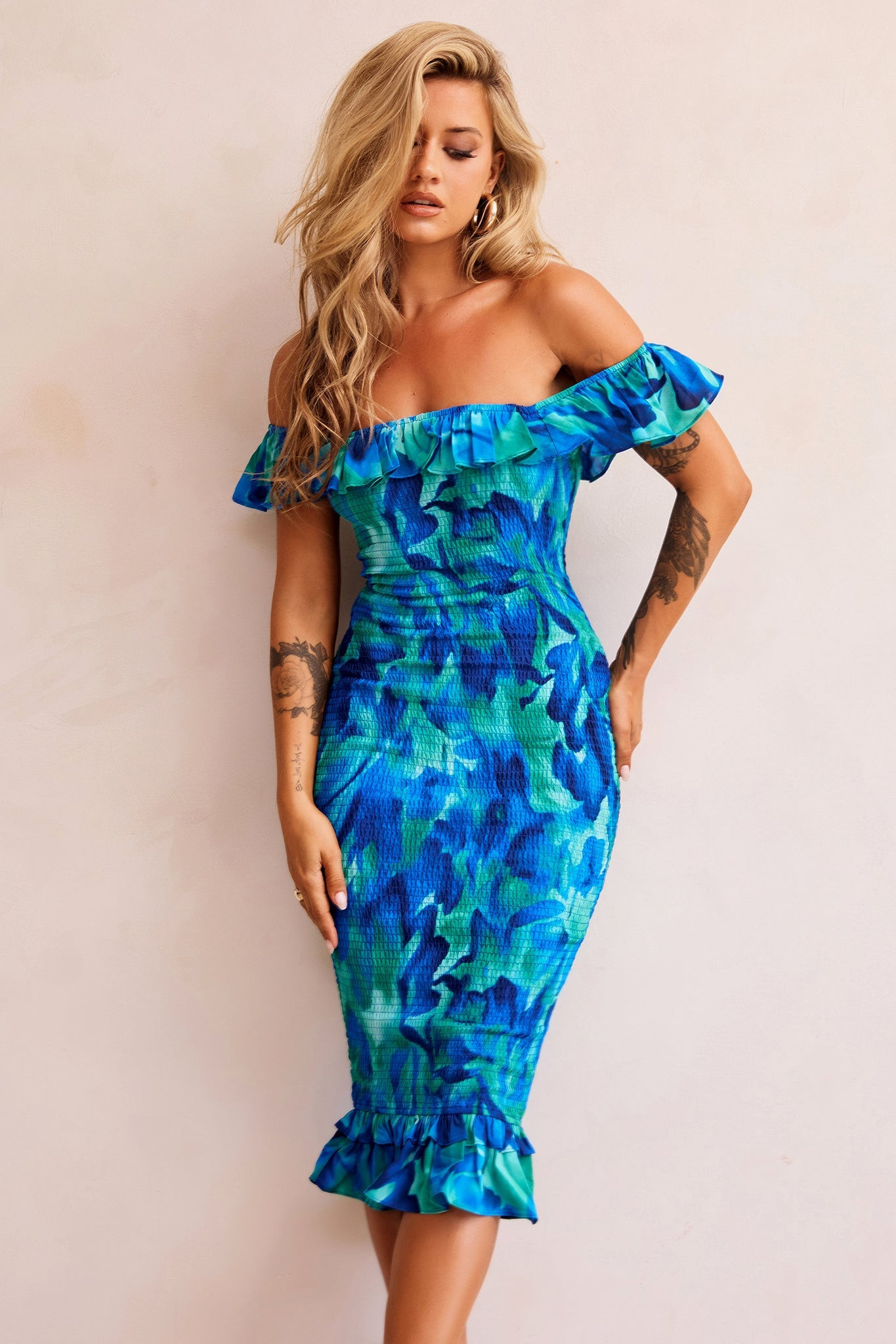 Fireball Midi Dress - Blue Multi | Sage and Paige AUS.