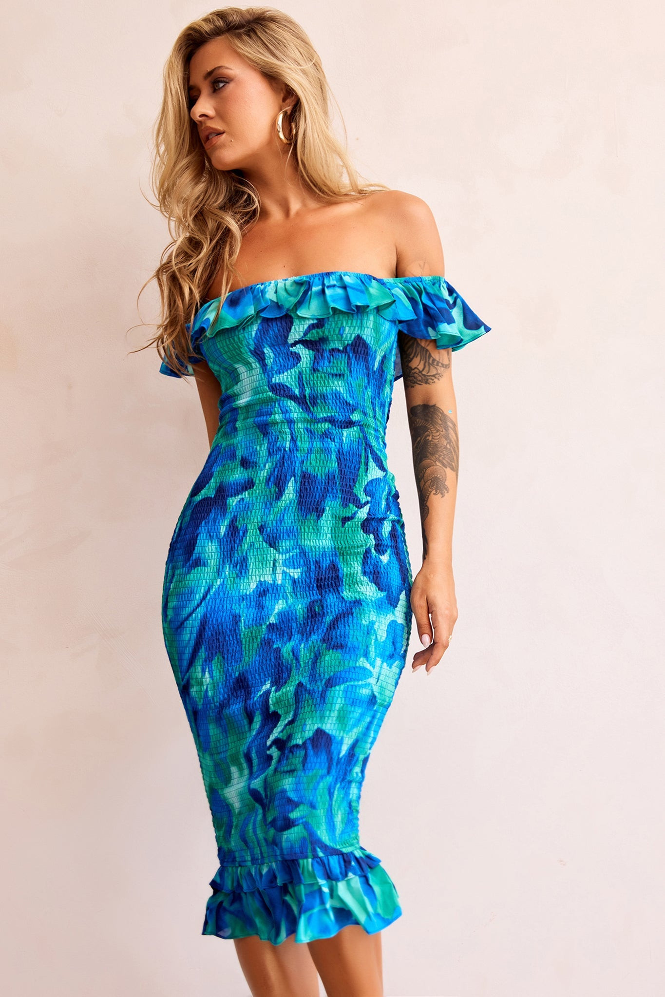 Fireball Midi Dress - Blue Multi | Sage and Paige AUS.