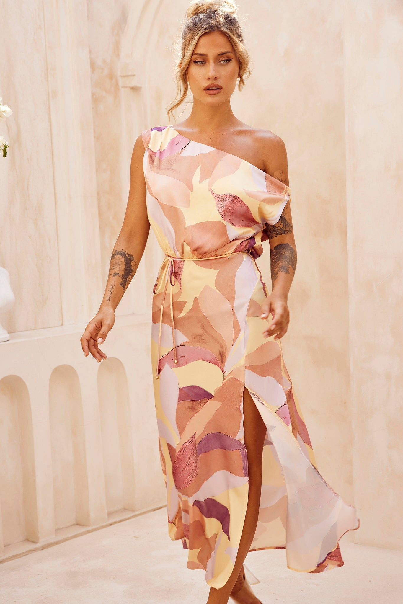 Late Matching Midi Dress - Rust Multi | Sage and Paige AUS.