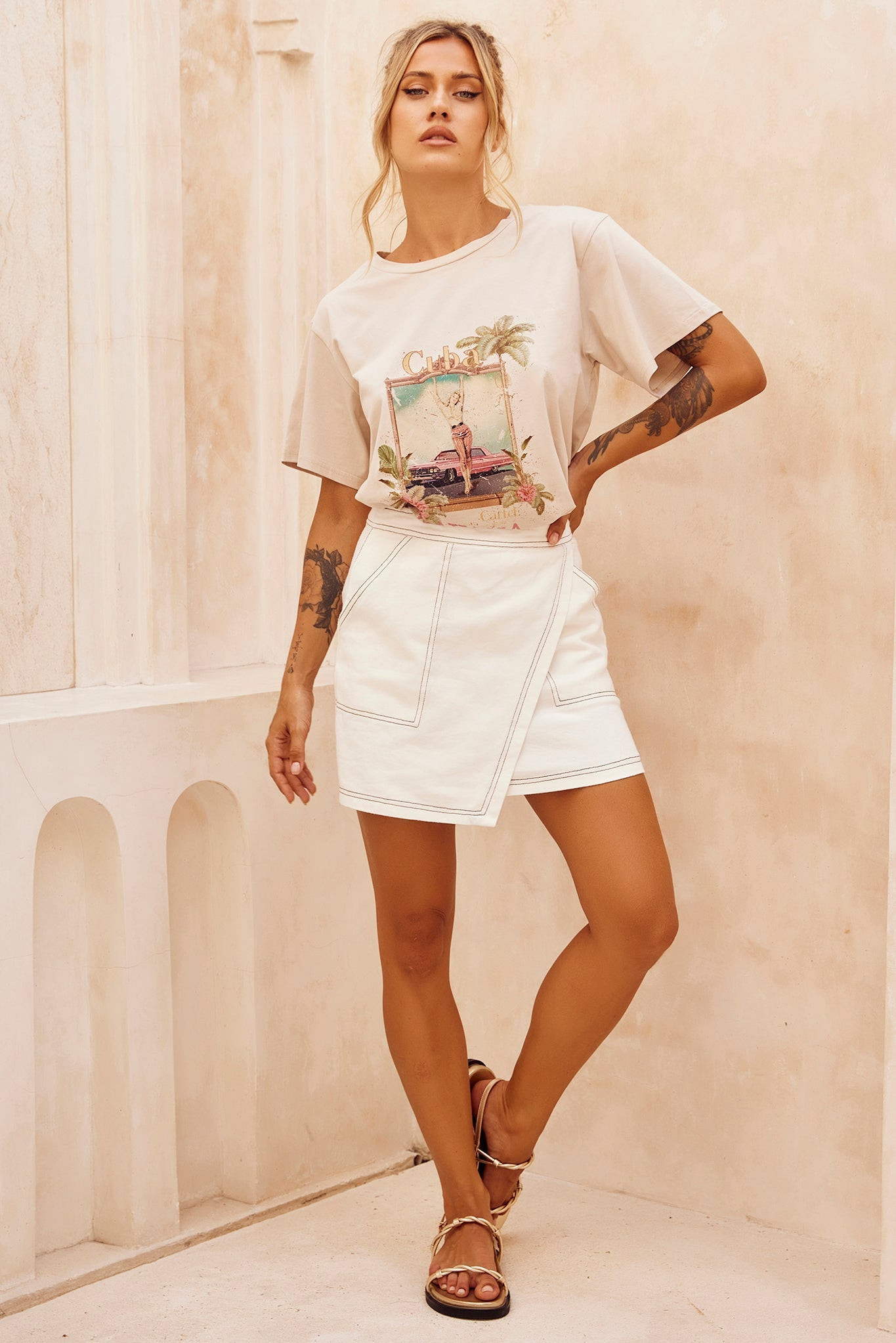 Le Island Tee - Sand | Sage and Paige AUS.