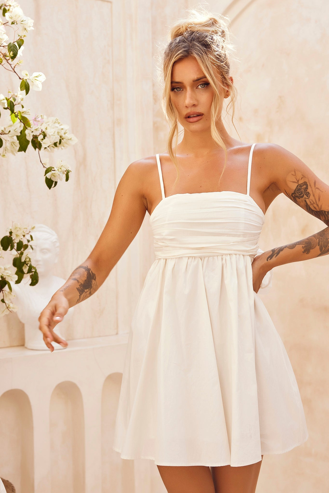 Little Touch Mini Dress - White | Sage and Paige AUS.
