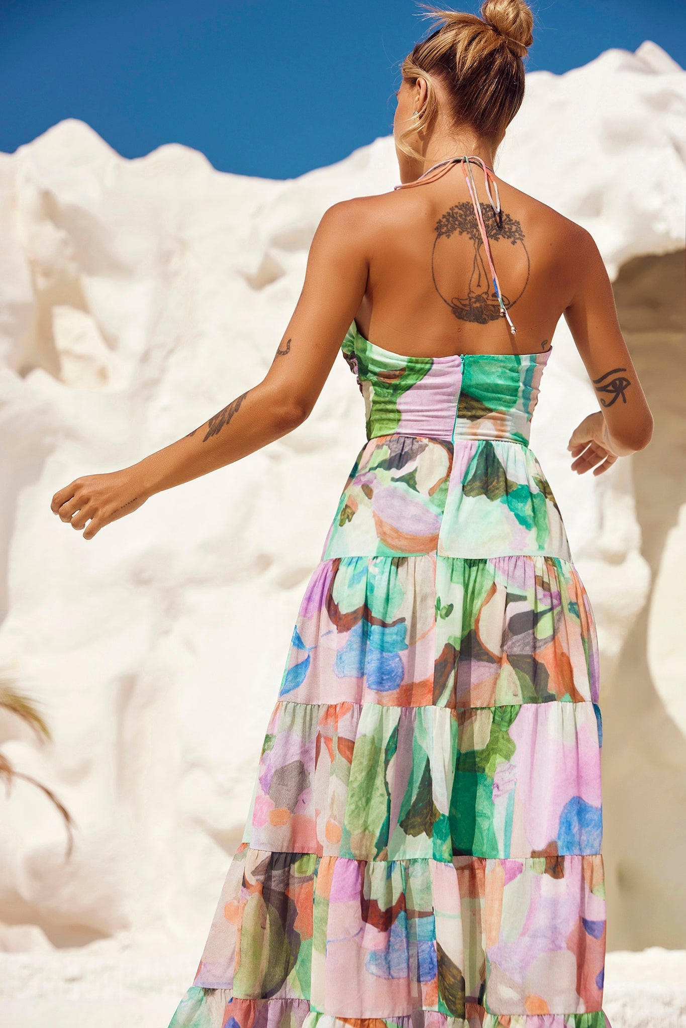 Real World Maxi Dress - Green Multi | Sage and Paige AUS.