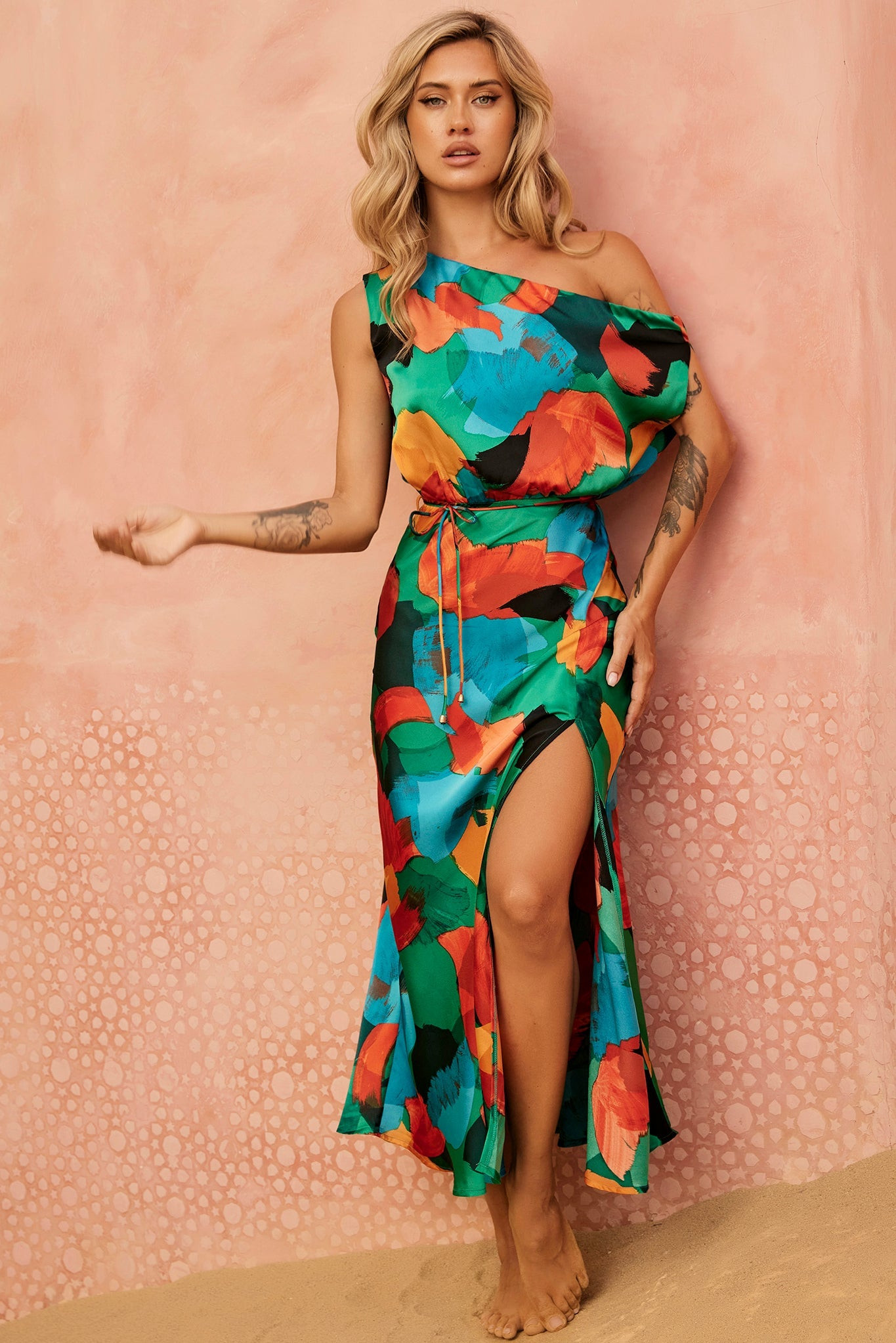 Ruby Romance Midi Dress - Aqua Multi | Sage and Paige AUS.