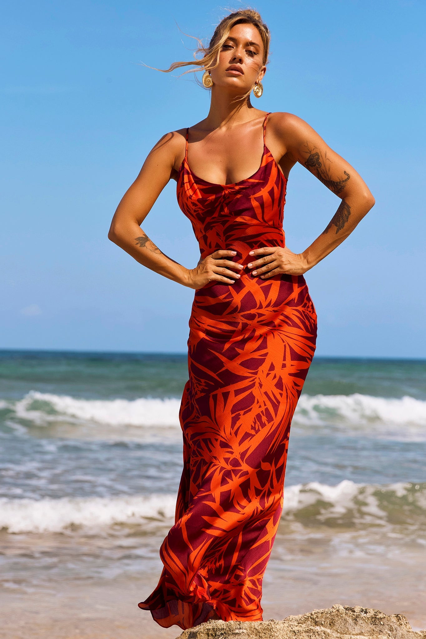 May In A Mood Maxi Dress - Red Multi | Sage and Paige AUS.