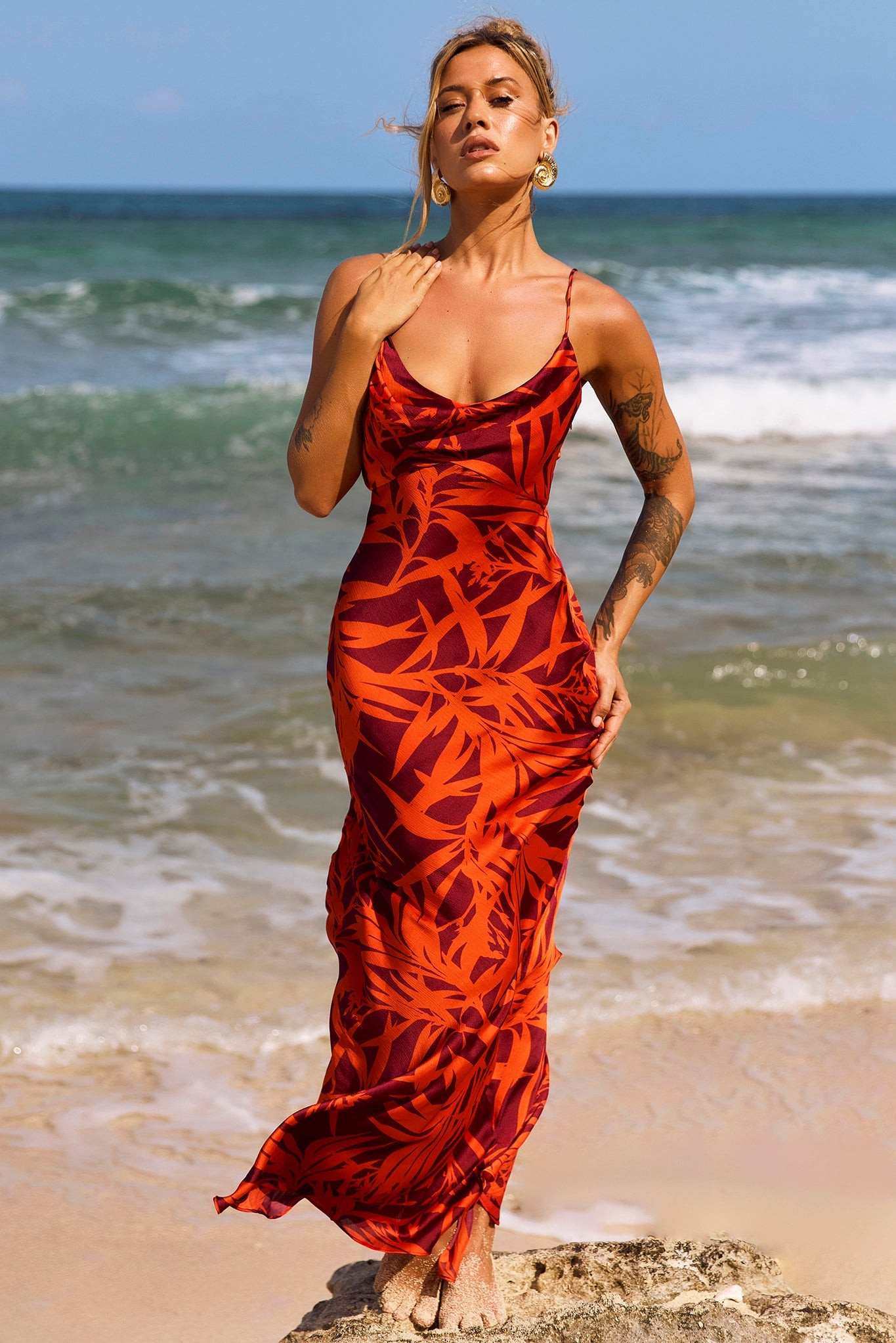 May In A Mood Maxi Dress - Red Multi | Sage and Paige AUS.