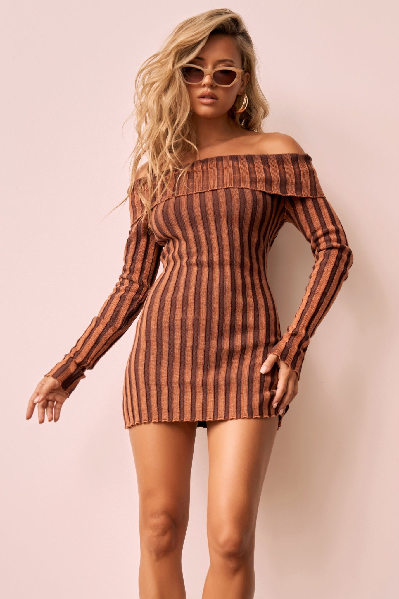Evermore love Knit Mini Dress - Rust | Sage and Paige AUS.