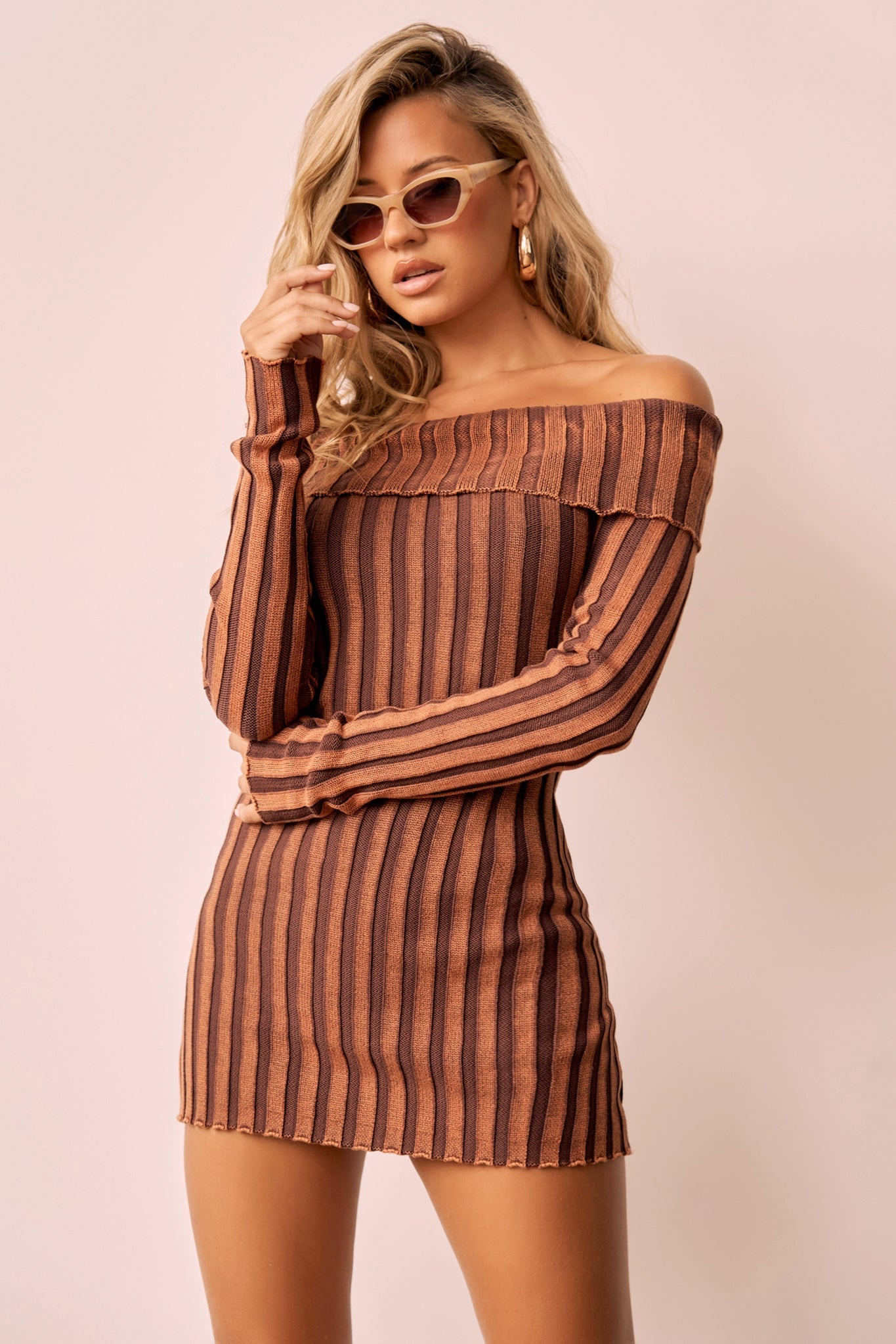 Evermore love Knit Mini Dress - Rust | Sage and Paige AUS.