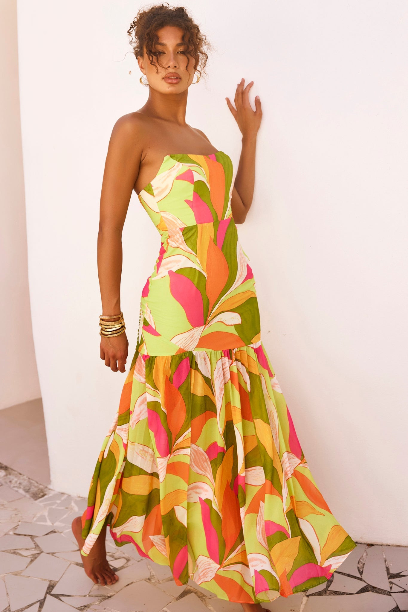 All For Her Maxi Dress - Green Multi | Sage and Paige AUS.