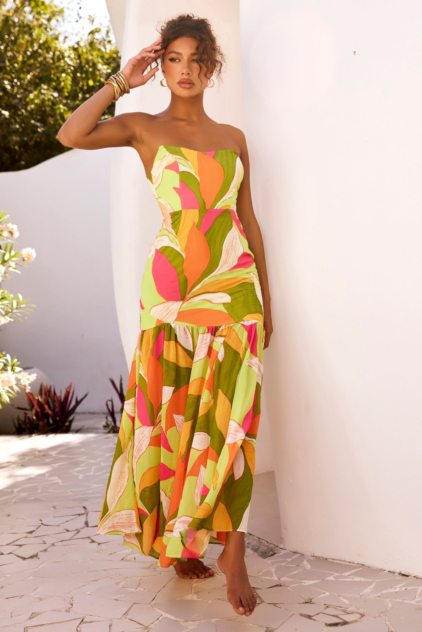 All For Her Maxi Dress - Green Multi | Sage and Paige AUS.