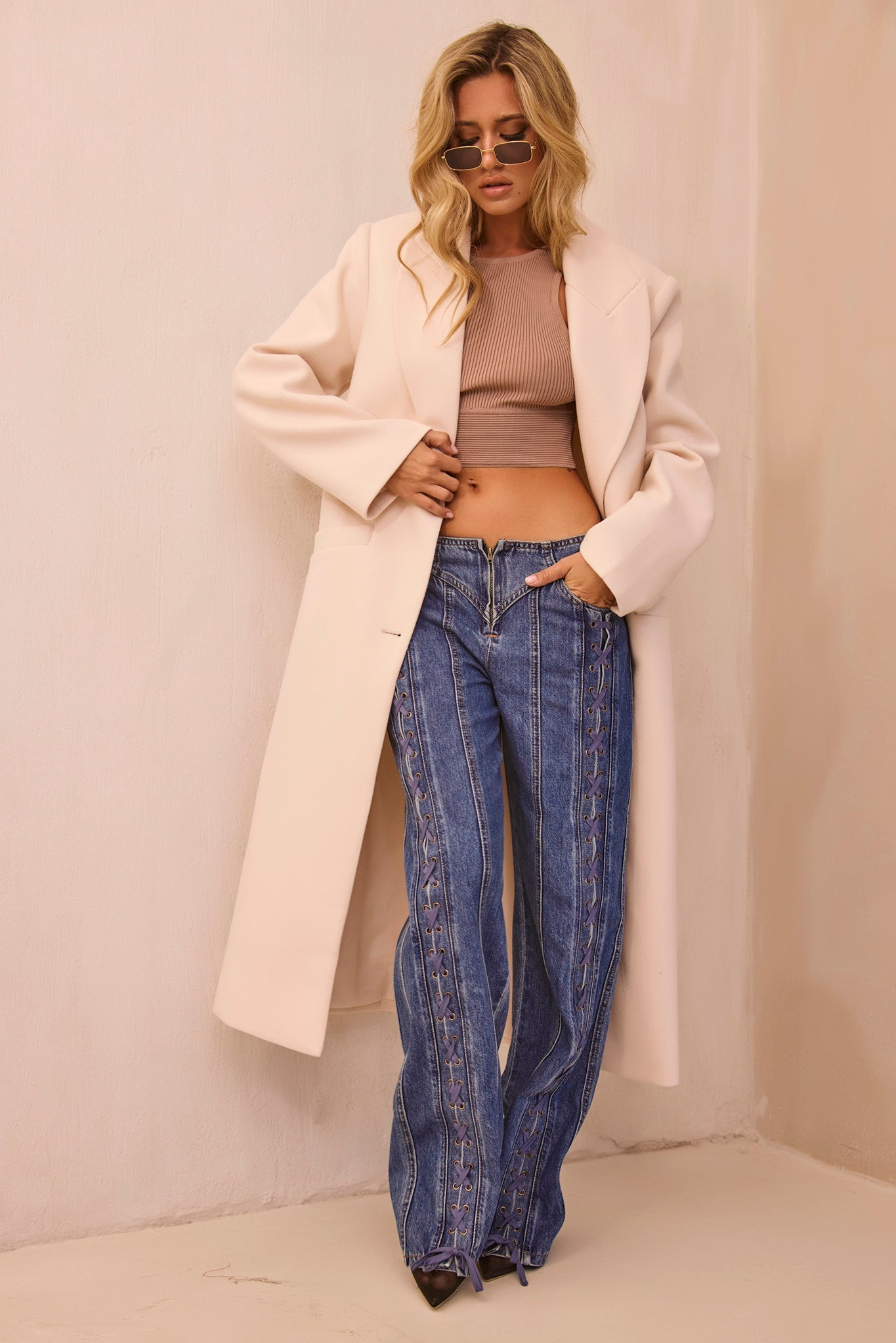 Opal Swing Coat - Cream | Sage and Paige AUS.