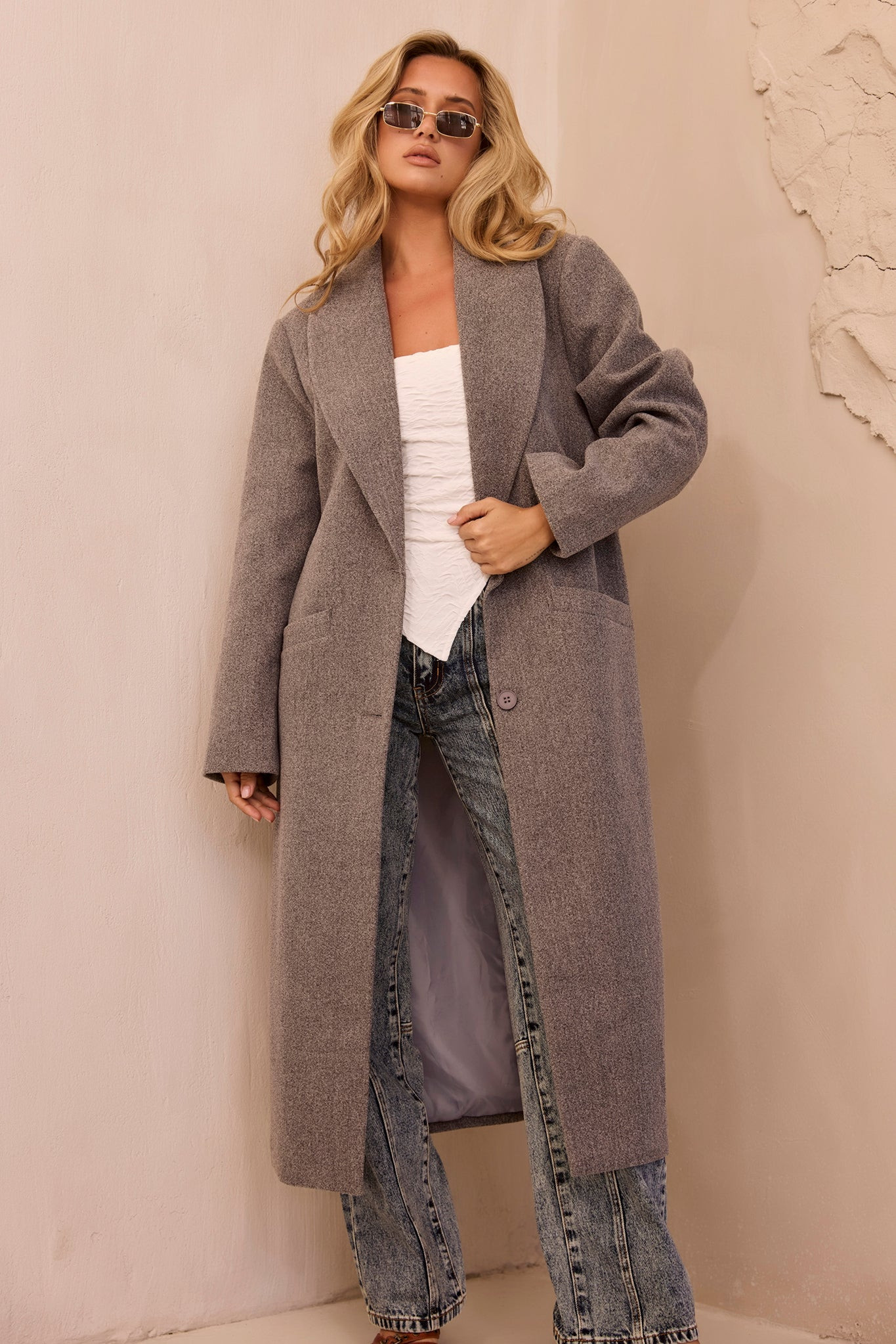 Opal Swing Coat - Grey | Sage and Paige AUS.