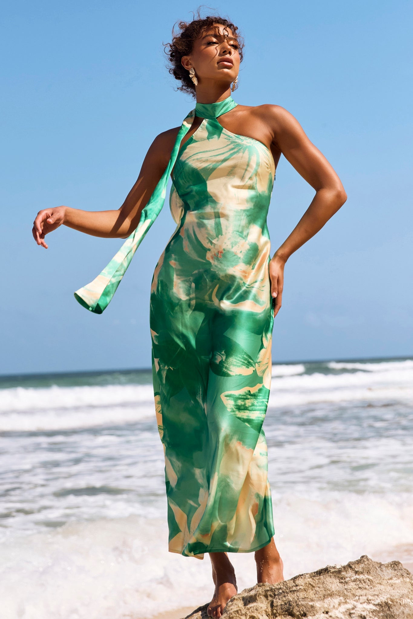 On The Dance Floor Maxi Dress - Green Multi | Sage and Paige AUS.
