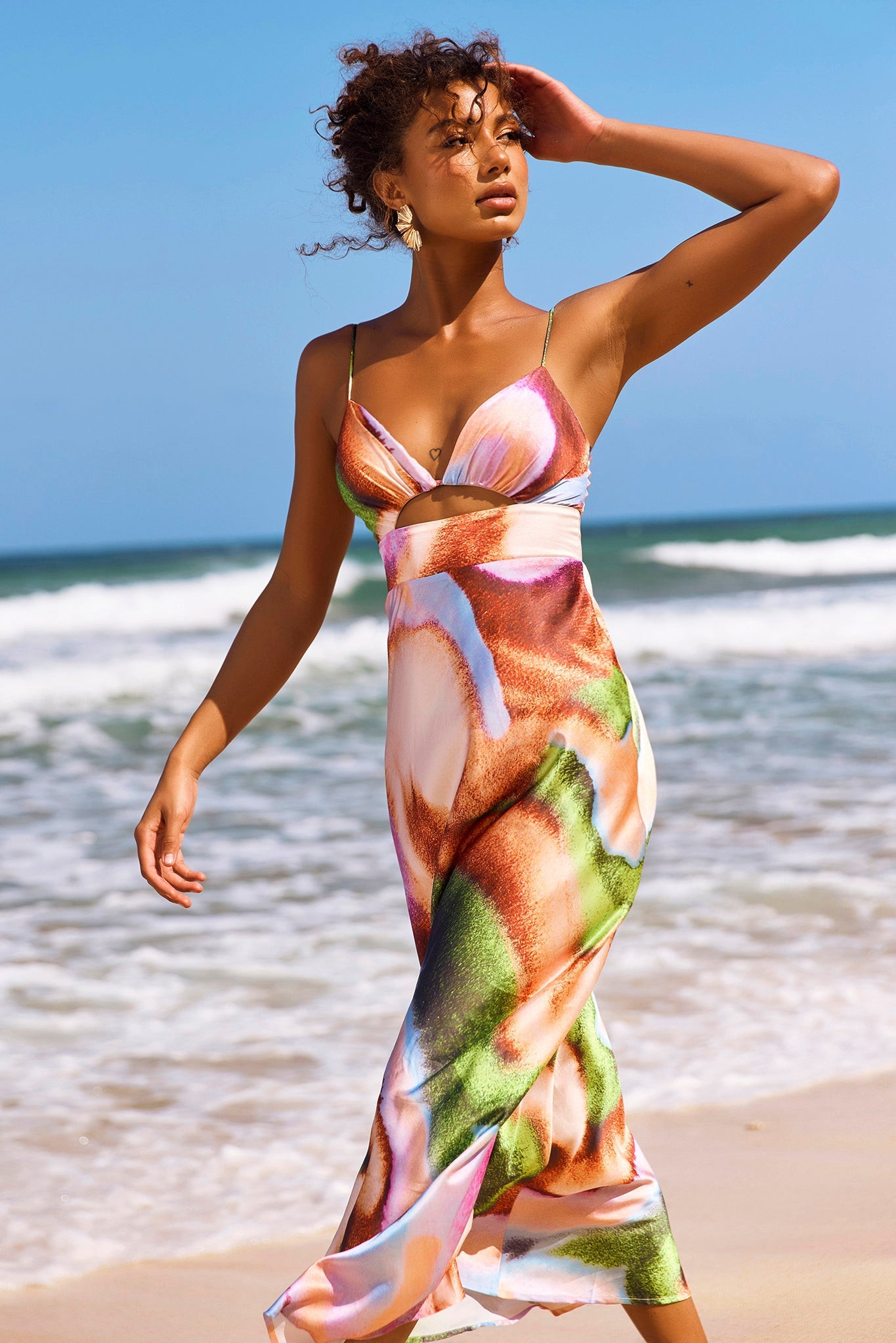 Name Me Maxi Dress - Orange Multi | Sage and Paige AUS.