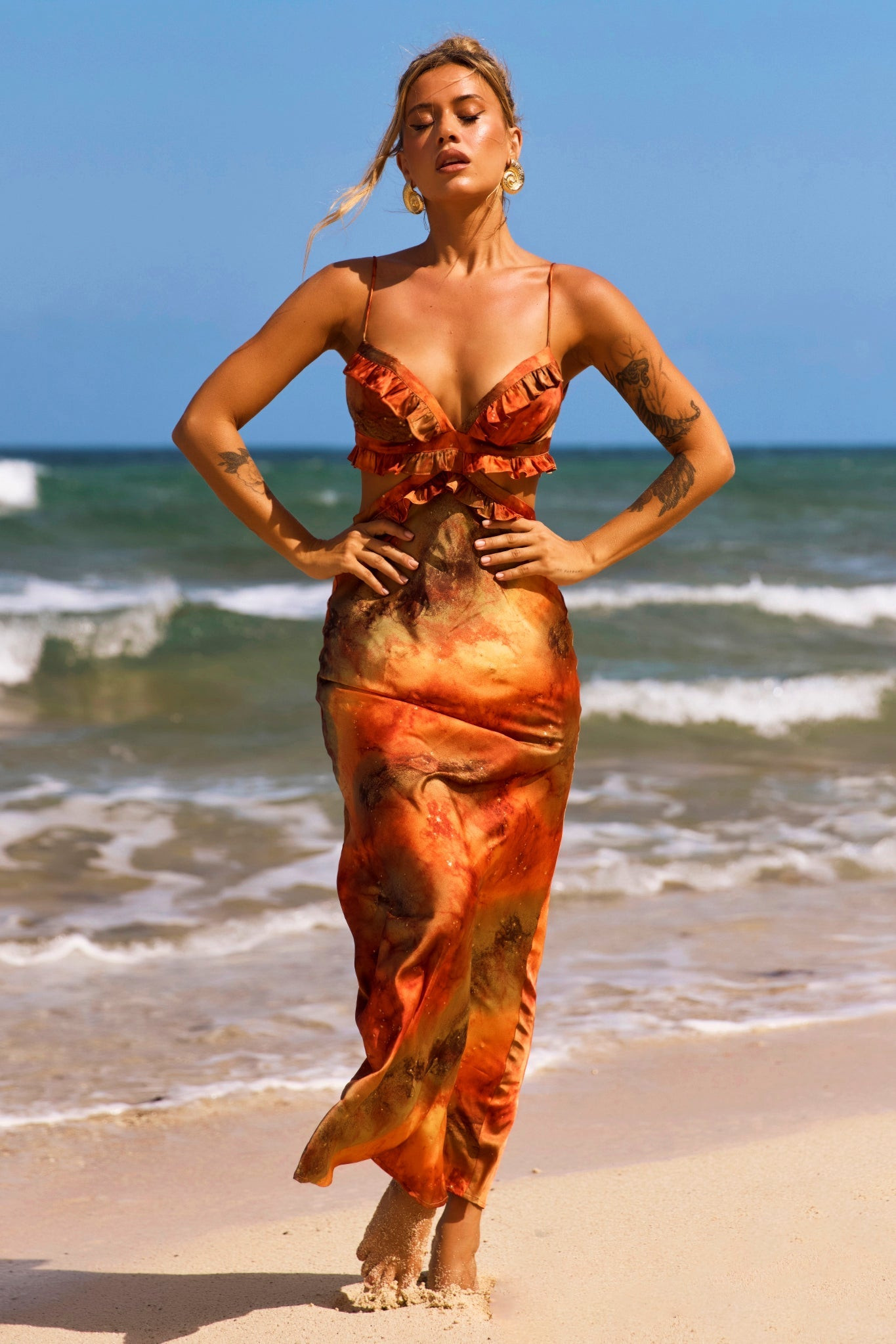 Bohemian Nights Maxi Dress - Orange | Sage and Paige AUS.