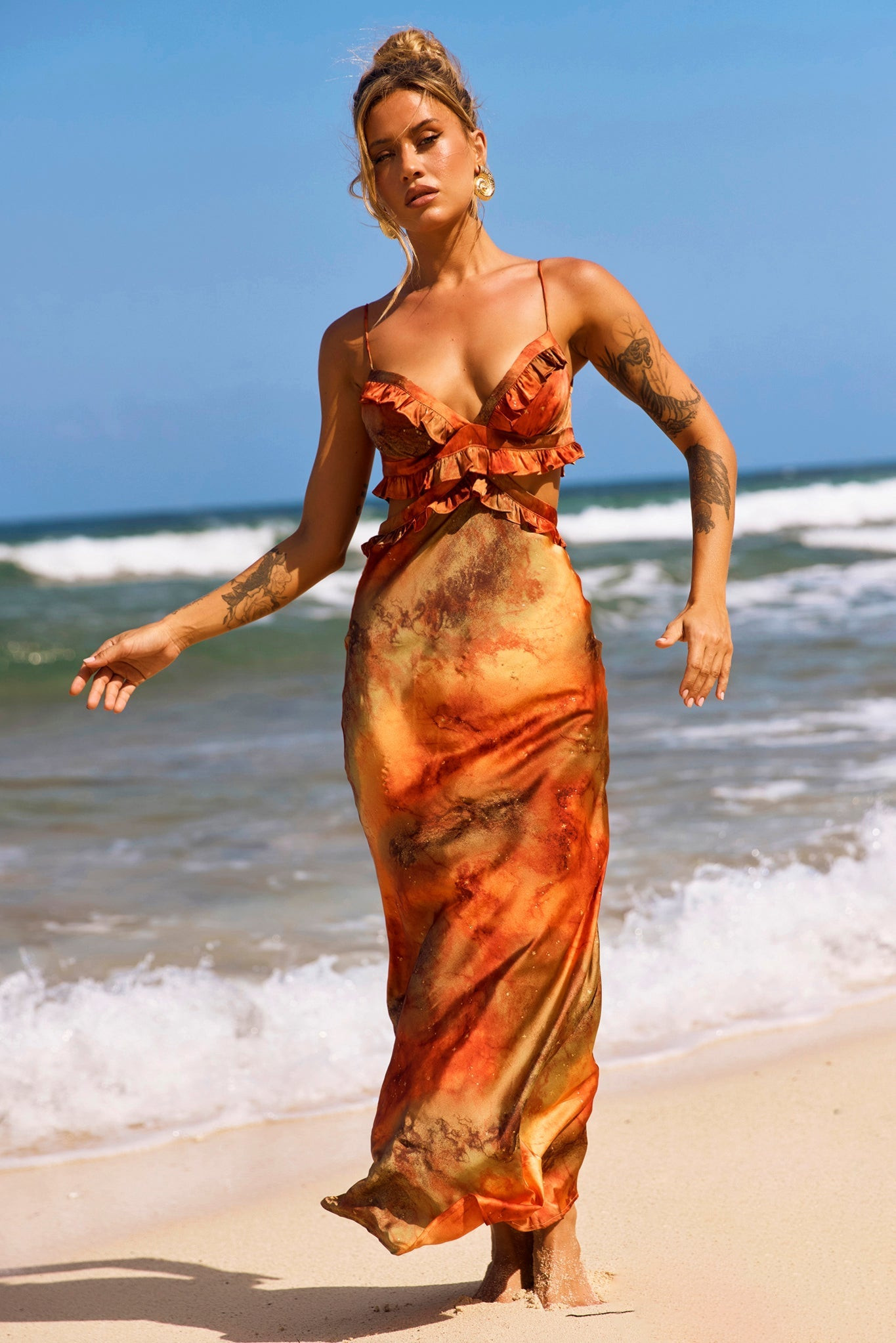 Bohemian Nights Maxi Dress - Orange | Sage and Paige AUS.